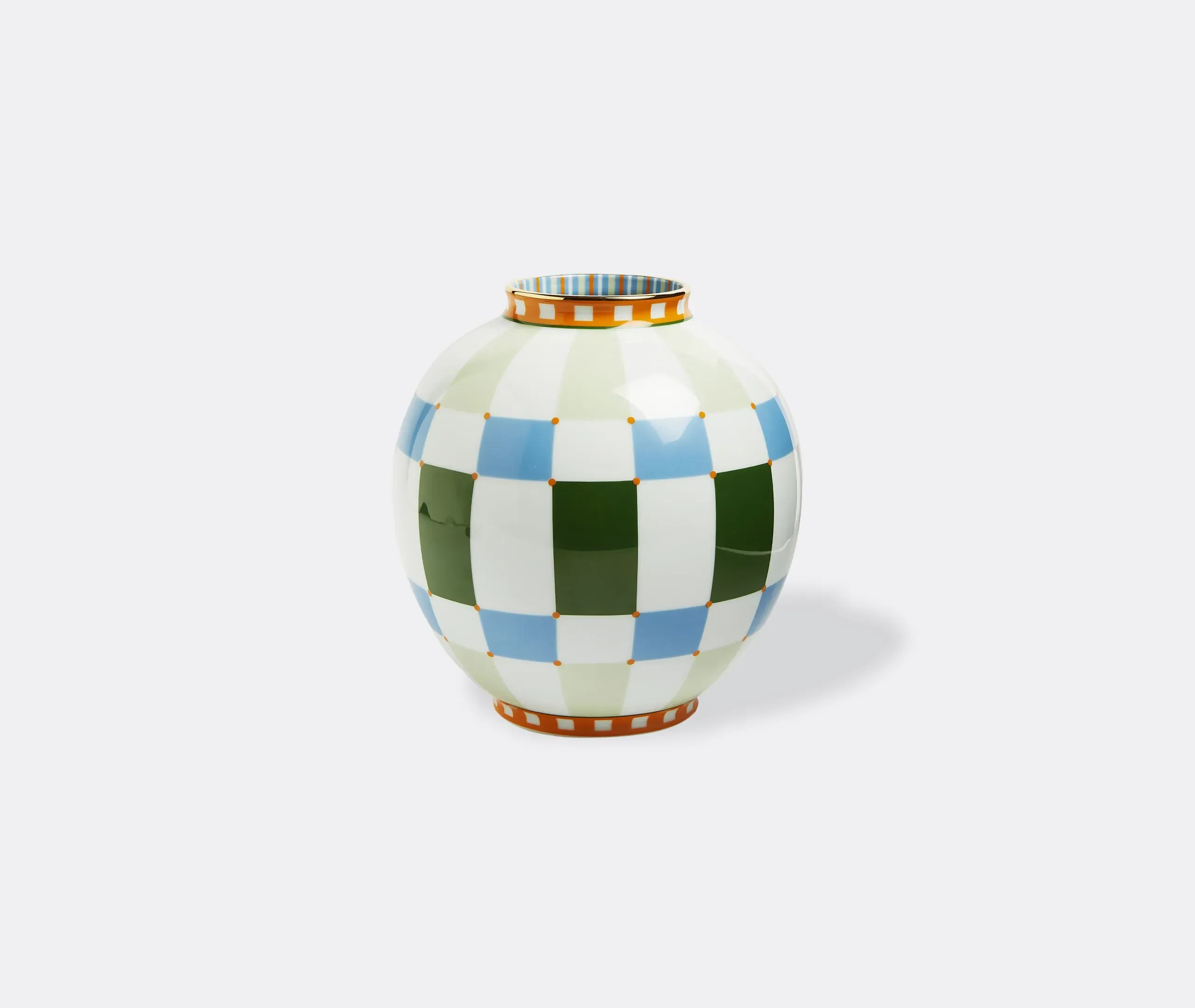 Bubble Vase with Gold Trim - Multicolor, Porcelain image
