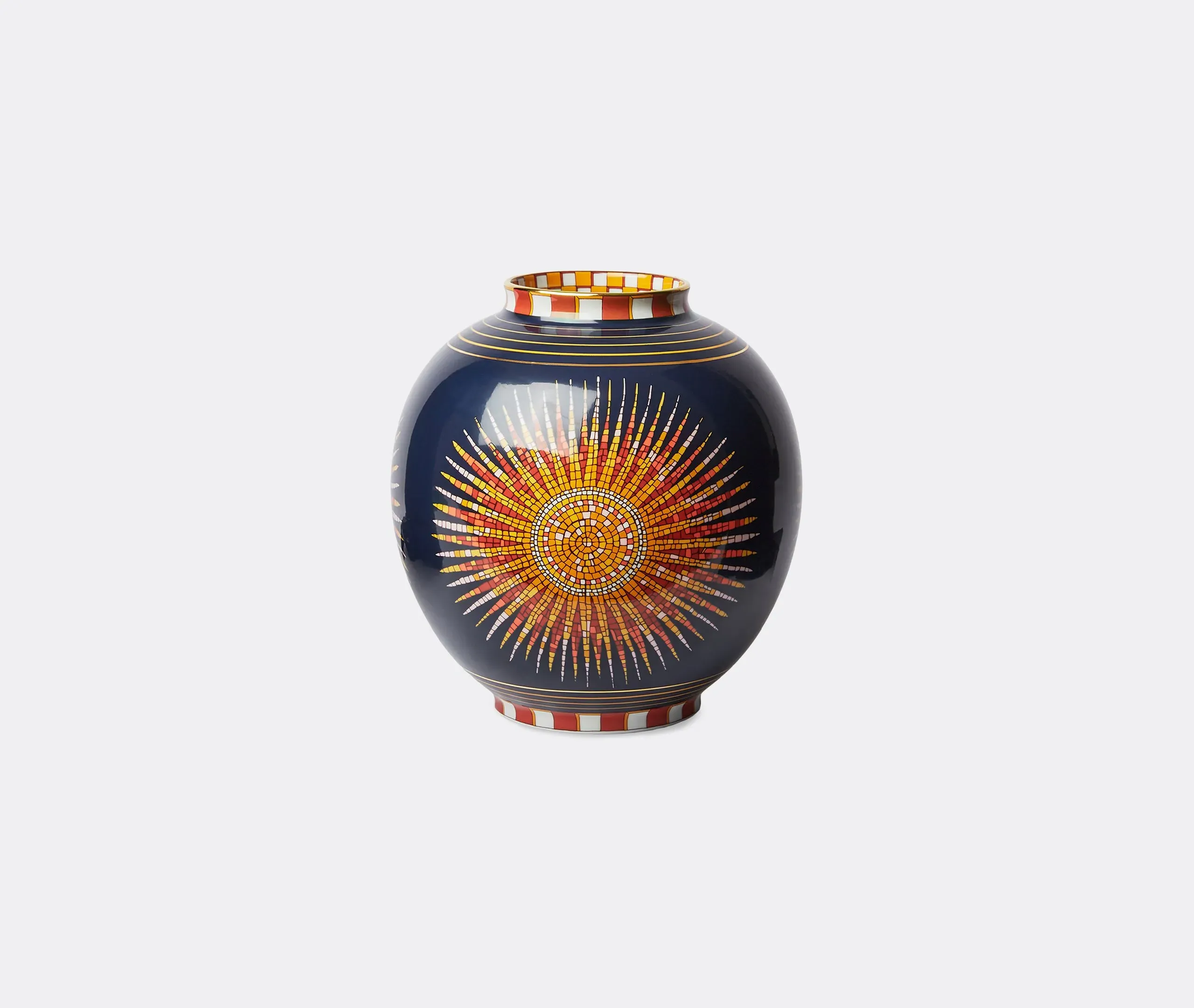 Bubble Vase with Gold Trim - Multicolor, Porcelain