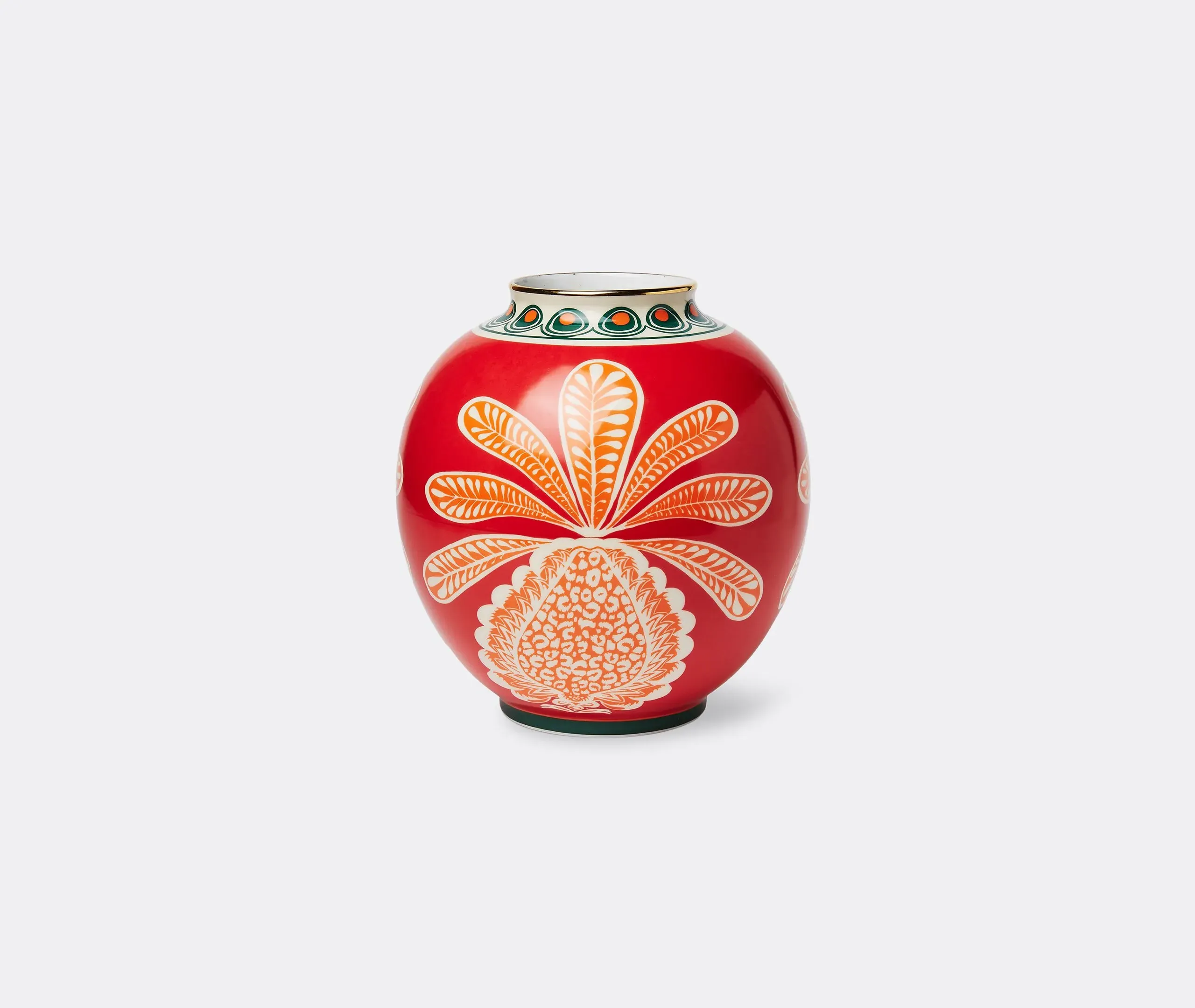 Bubble Vase with Pineapple Motif - Burgundy