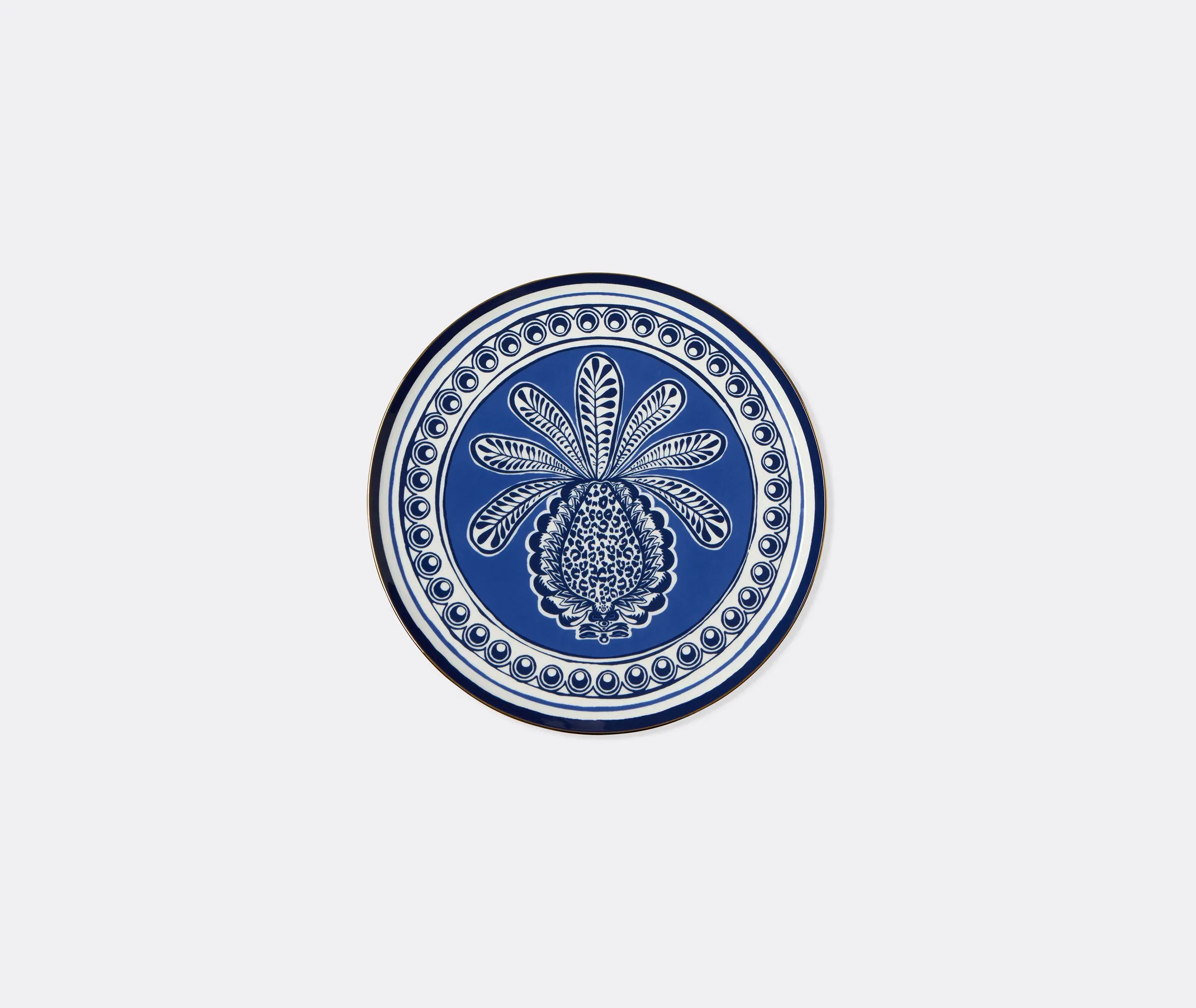 Cake Stand with Pineapple Design - Blue, Porcelain