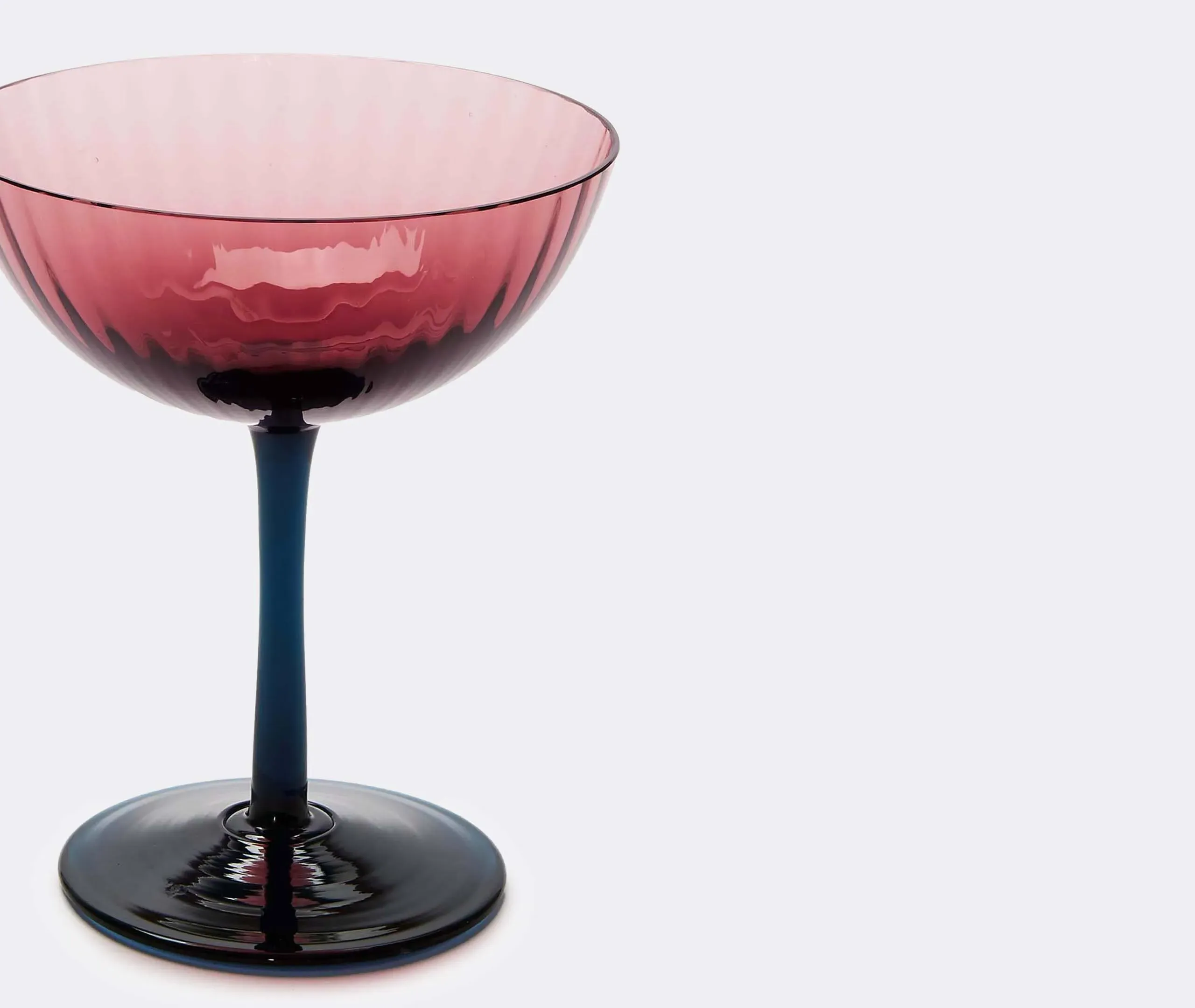 Champagne Coupe Set of 2 - Violet, Murano Glass