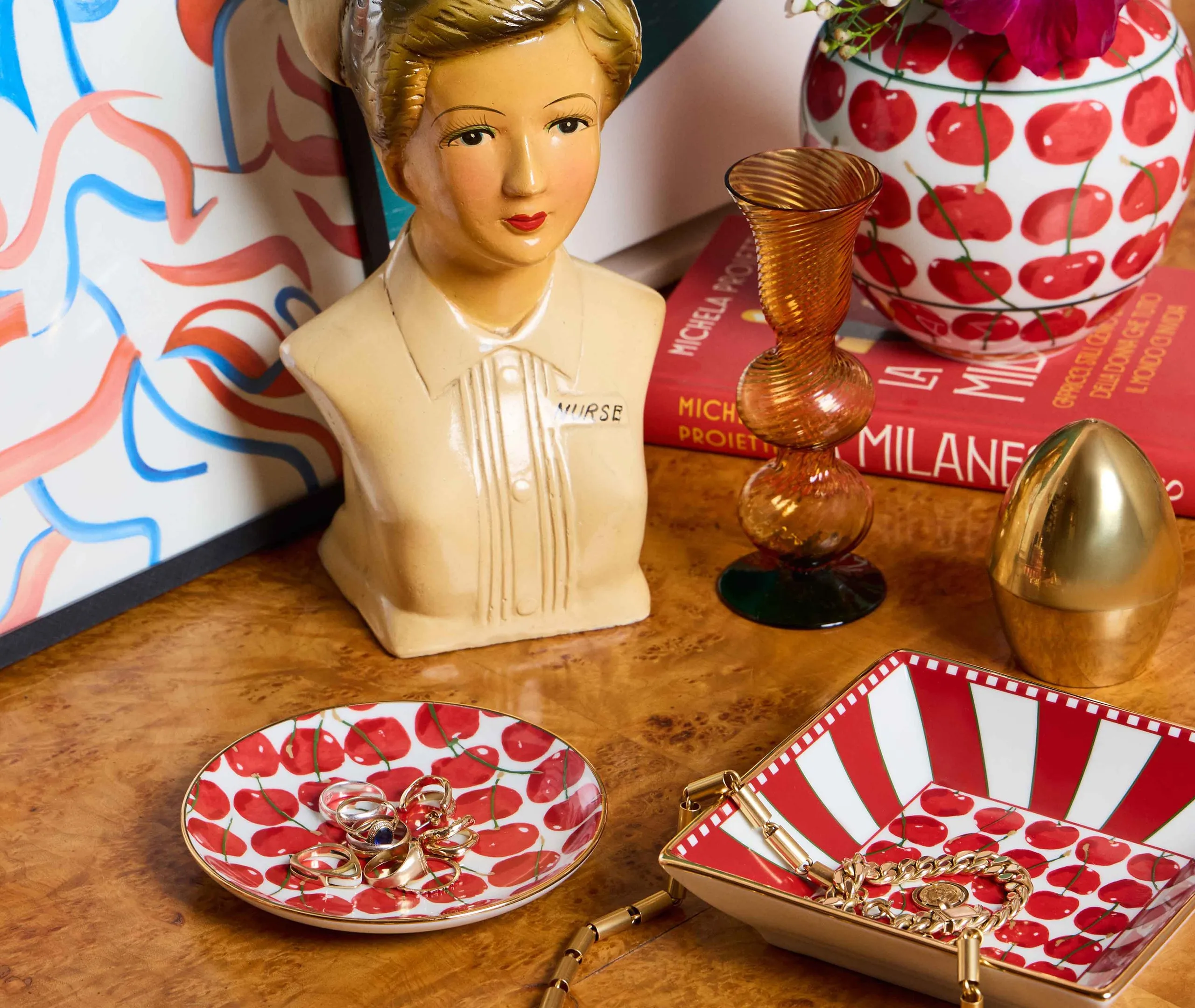 Cherries Mini Plate - Ivory, Porcelain