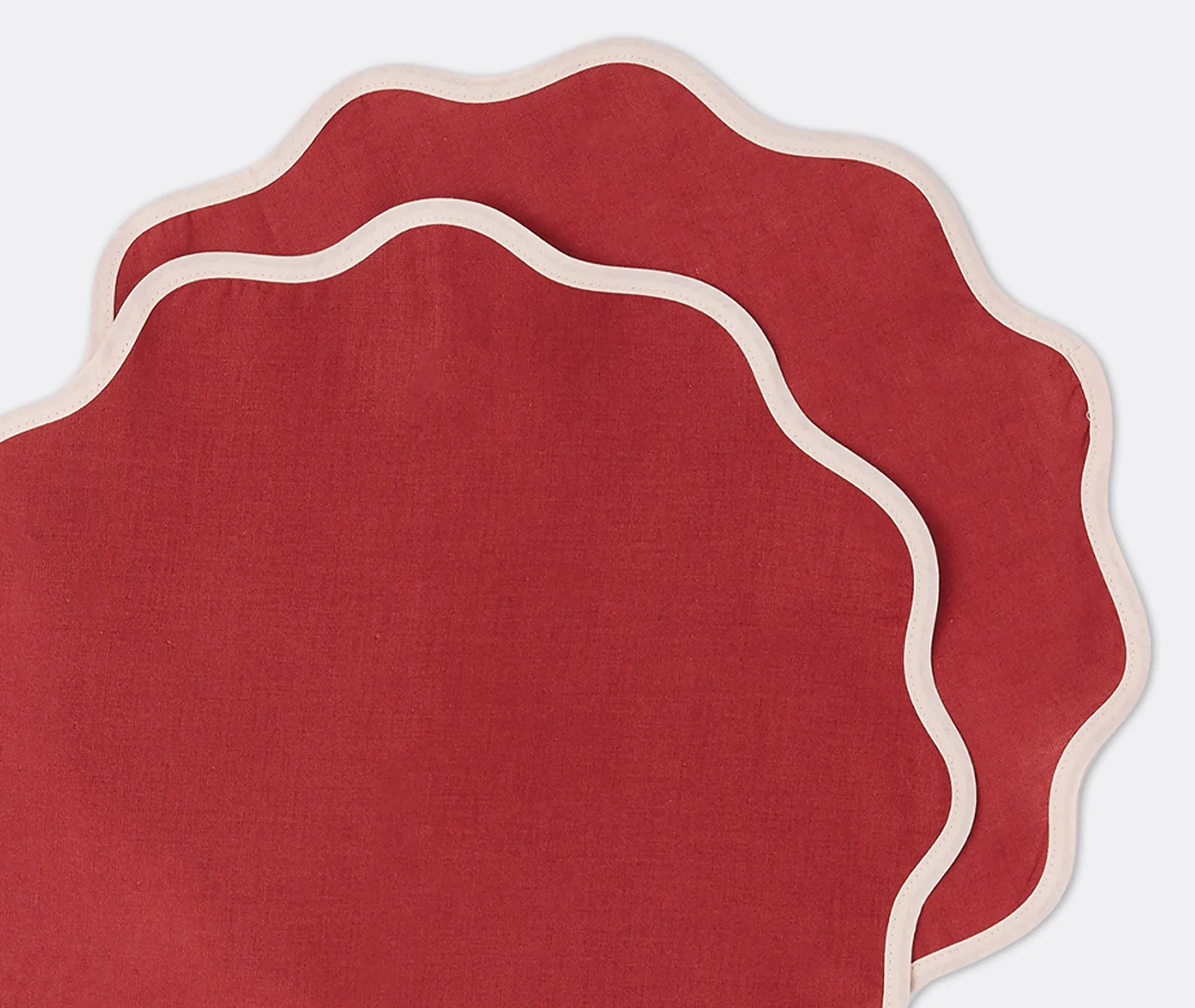 Cloud Tablemat Set of 2 - Red, Linen