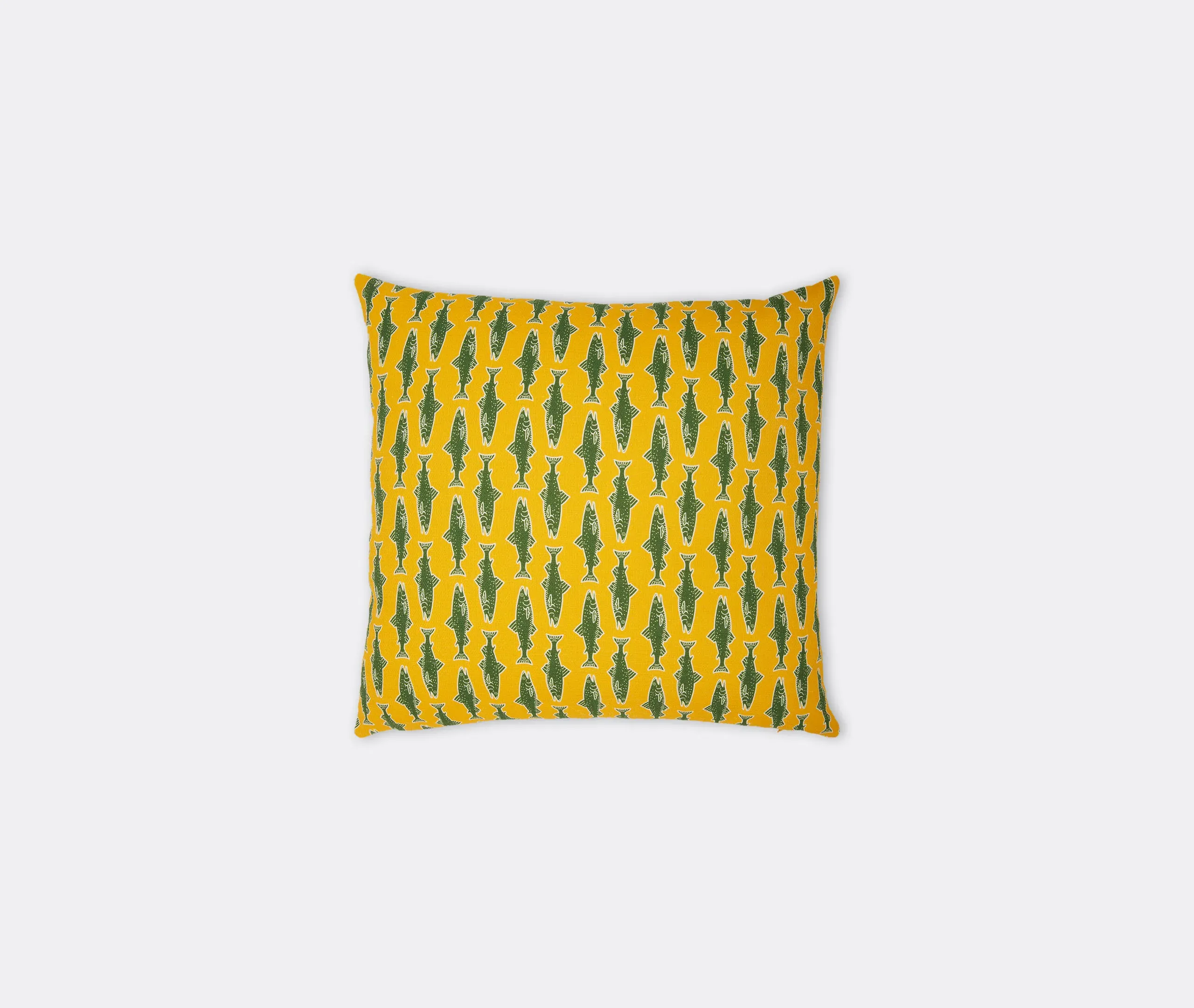 Como Fish Cushion - Yellow, Cotton