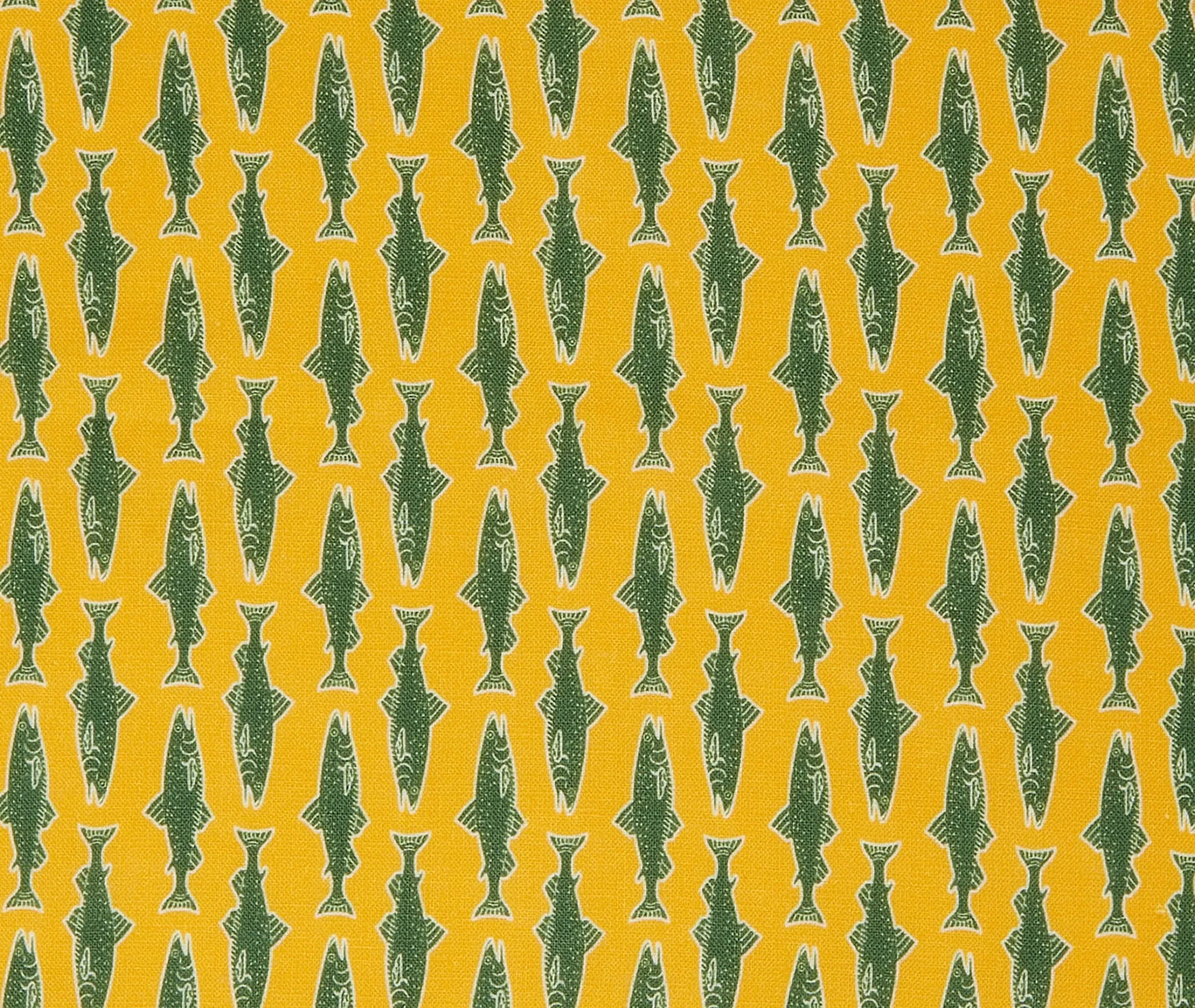 Como Fish Large Napkin Set of Two - Yellow, Linen