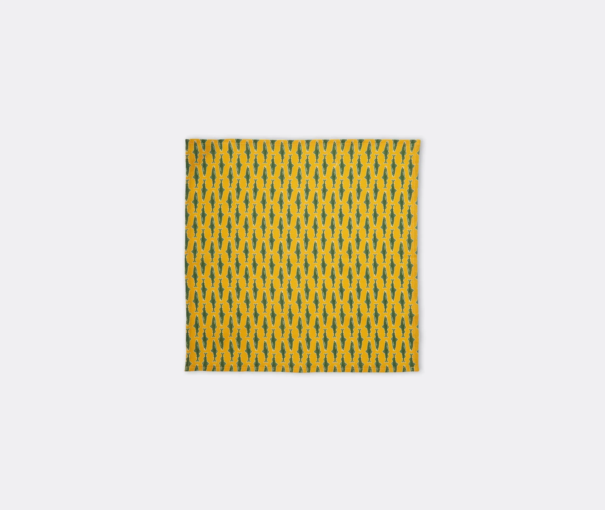 Como Fish Large Napkin Set of Two - Yellow, Linen