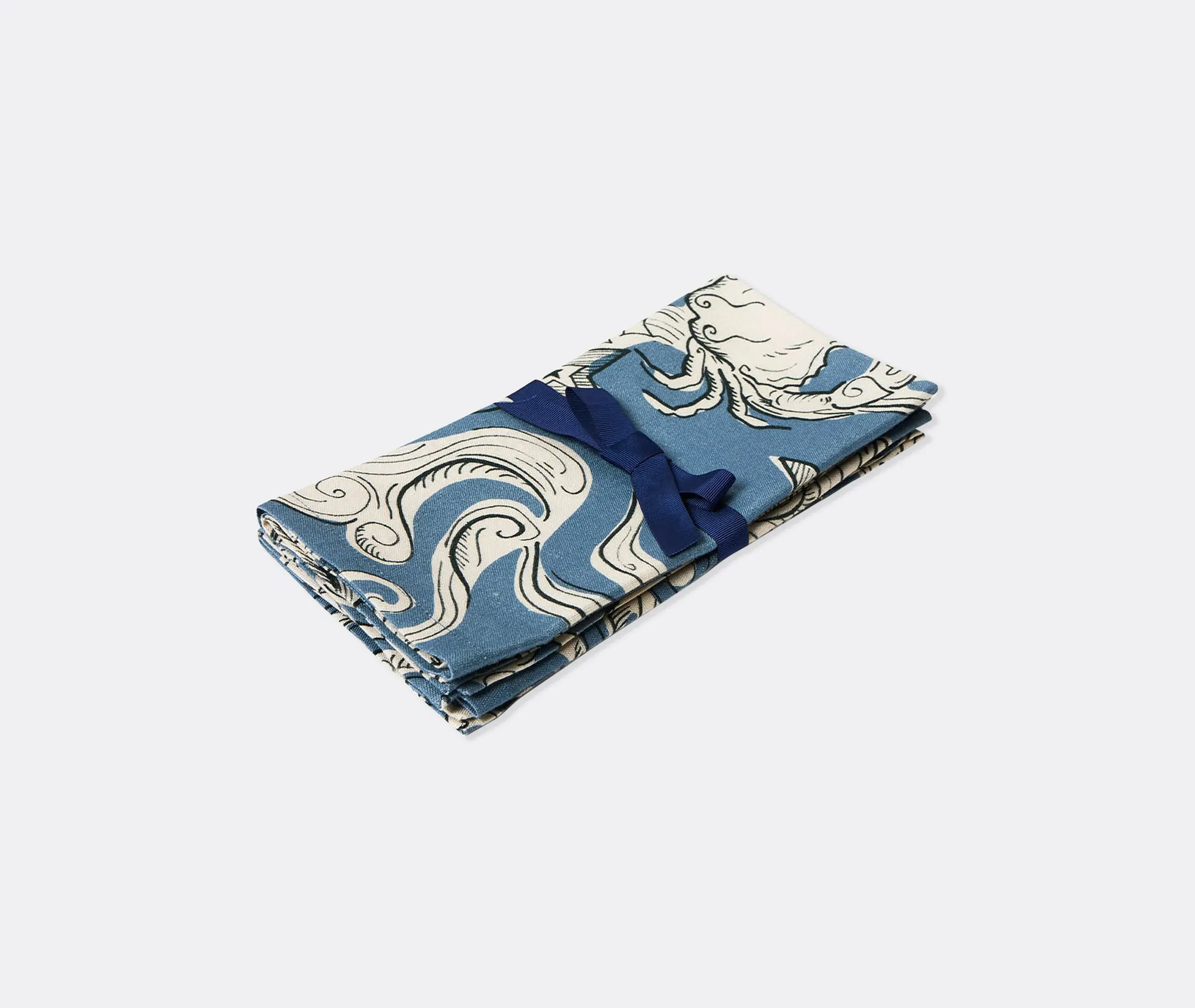 Cosmos Large Napkin Set of Two - Light Blue, Linen image