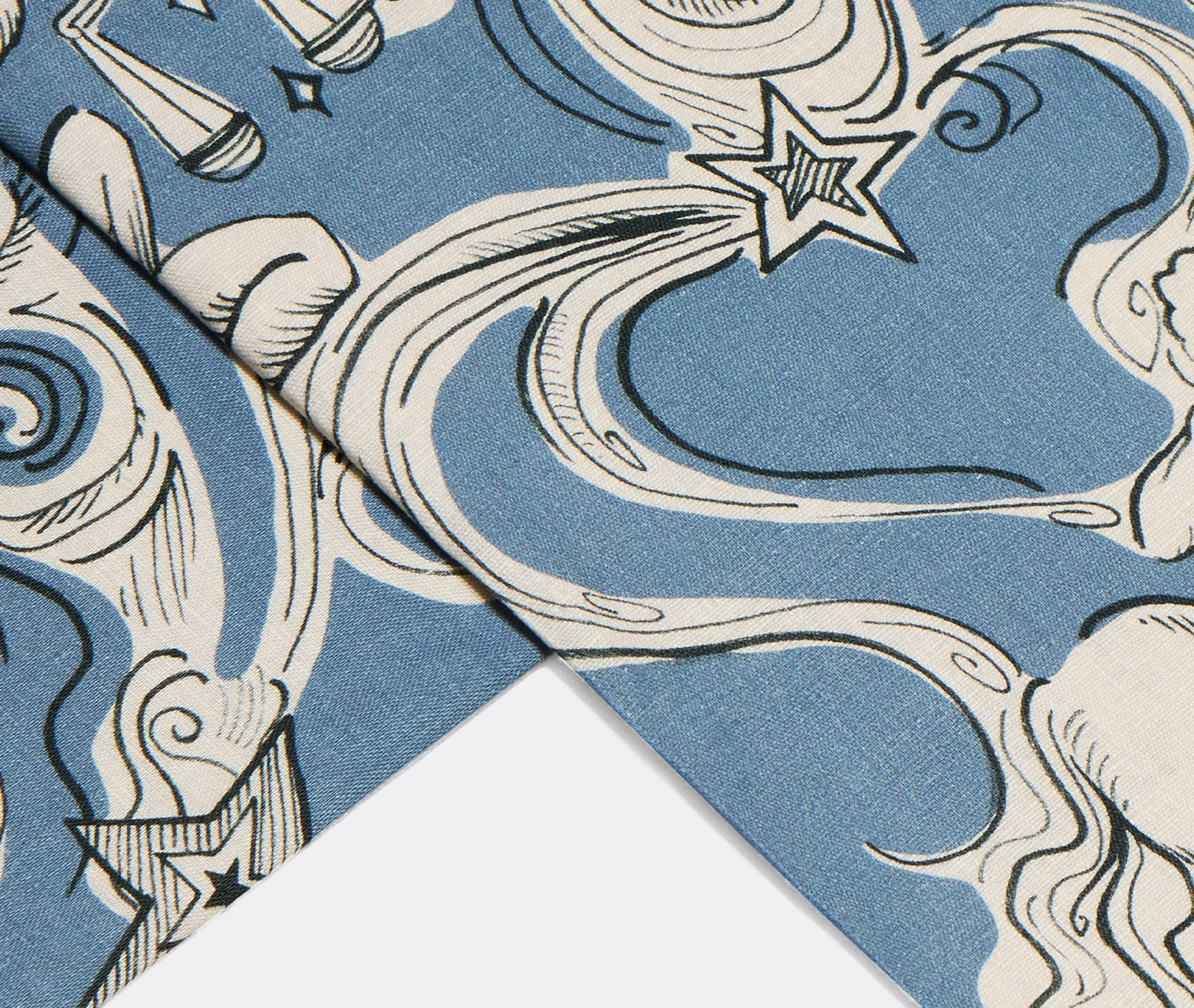 Cosmos Medium Tablecloth - Light Blue, Linen alternate view