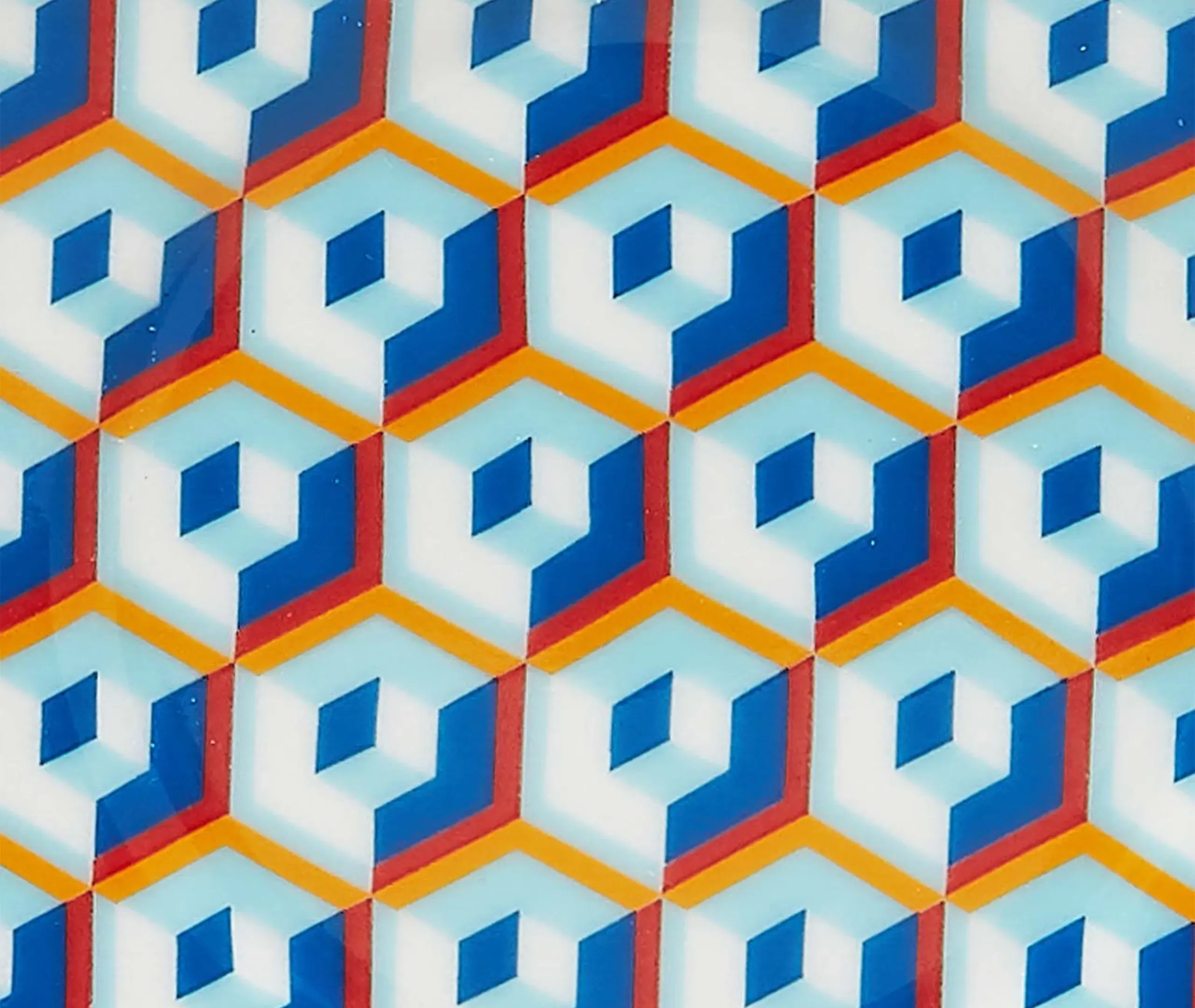 Cubi Blu Dessert Plate Set of Two - Multicolor, Porcelain