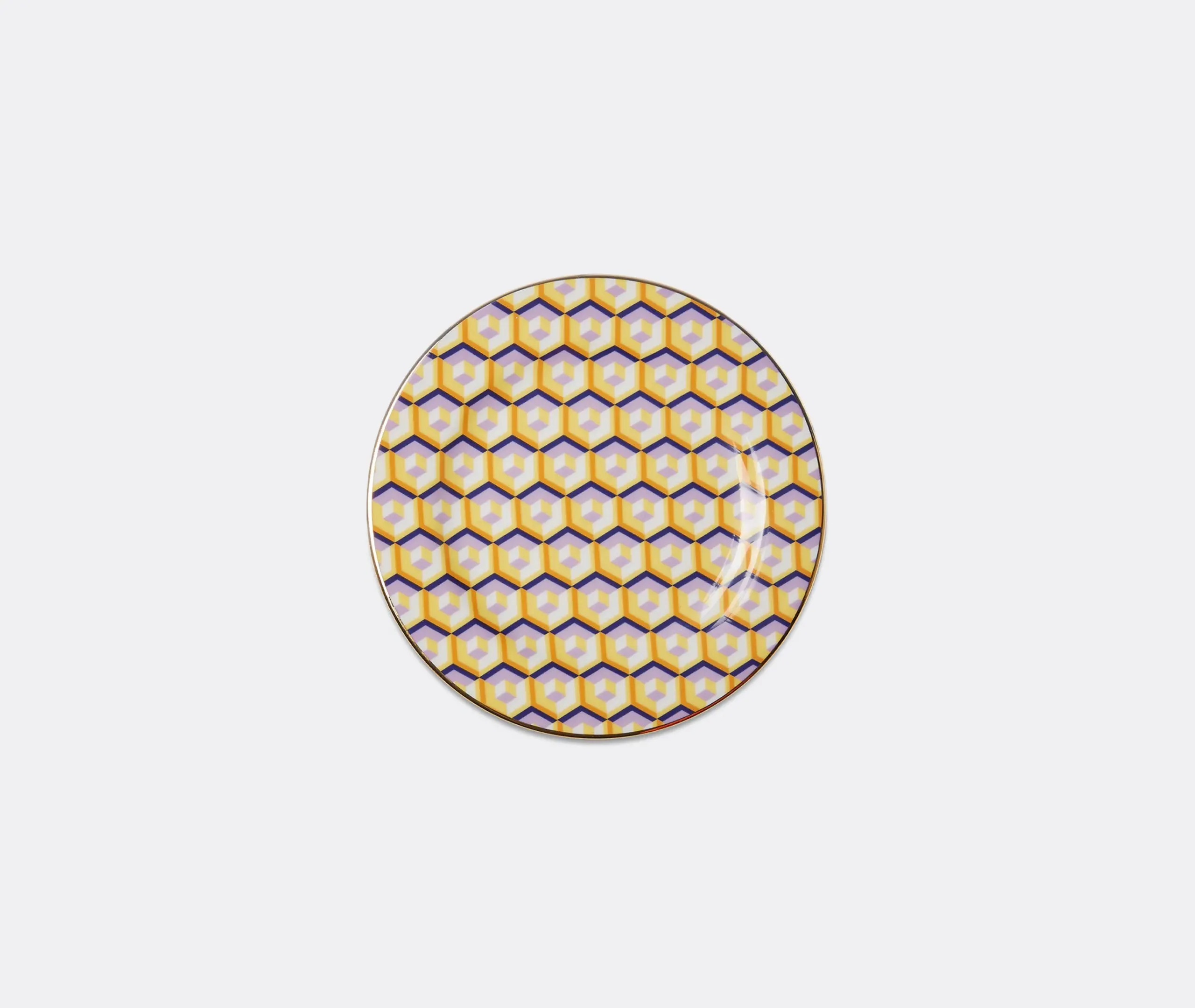 Cubi Giallo Dessert Plate Set of Two - Multicolor, Porcelain