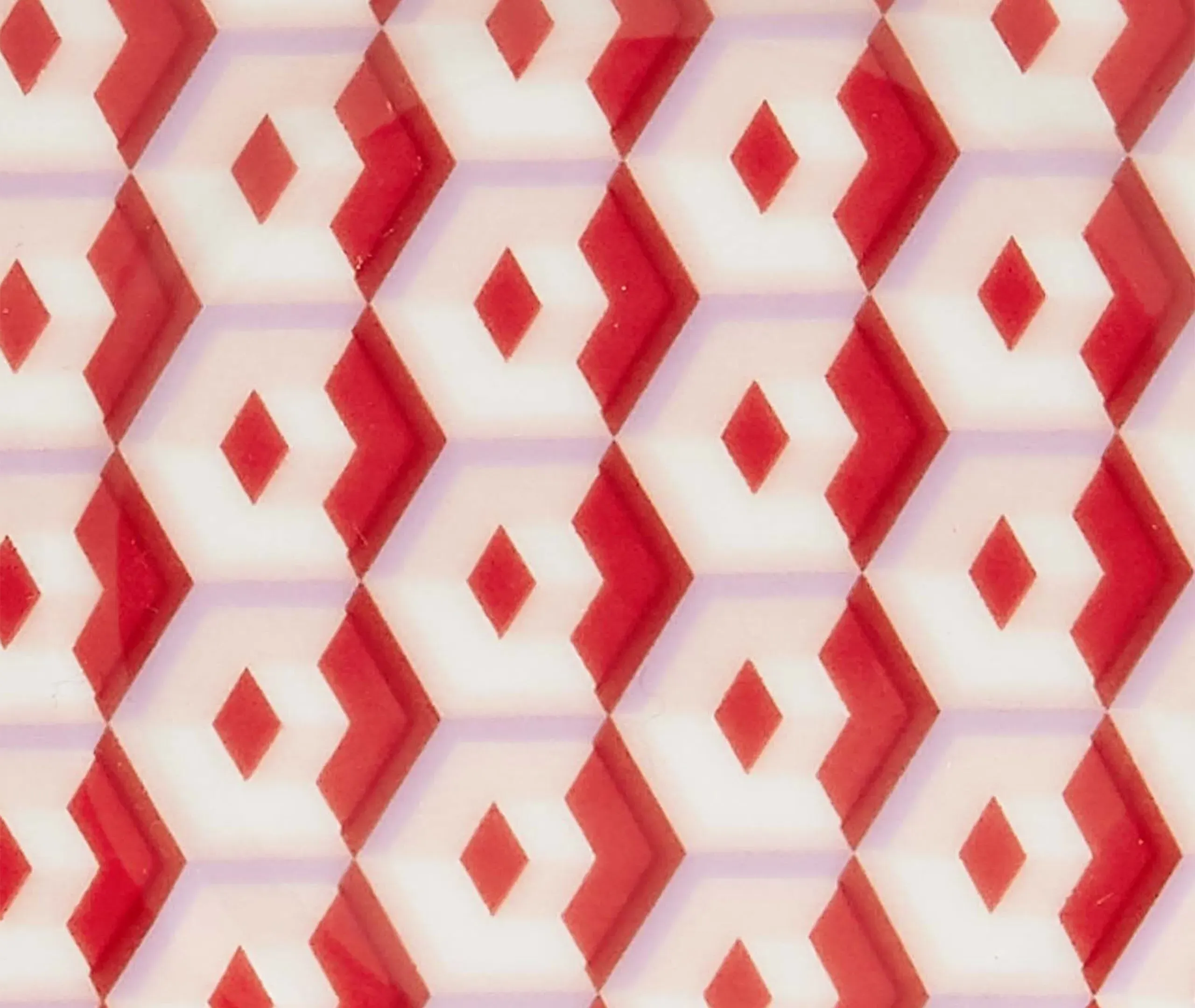 Cubi Rosso Dessert Plate Set of Two - Multicolor, Porcelain