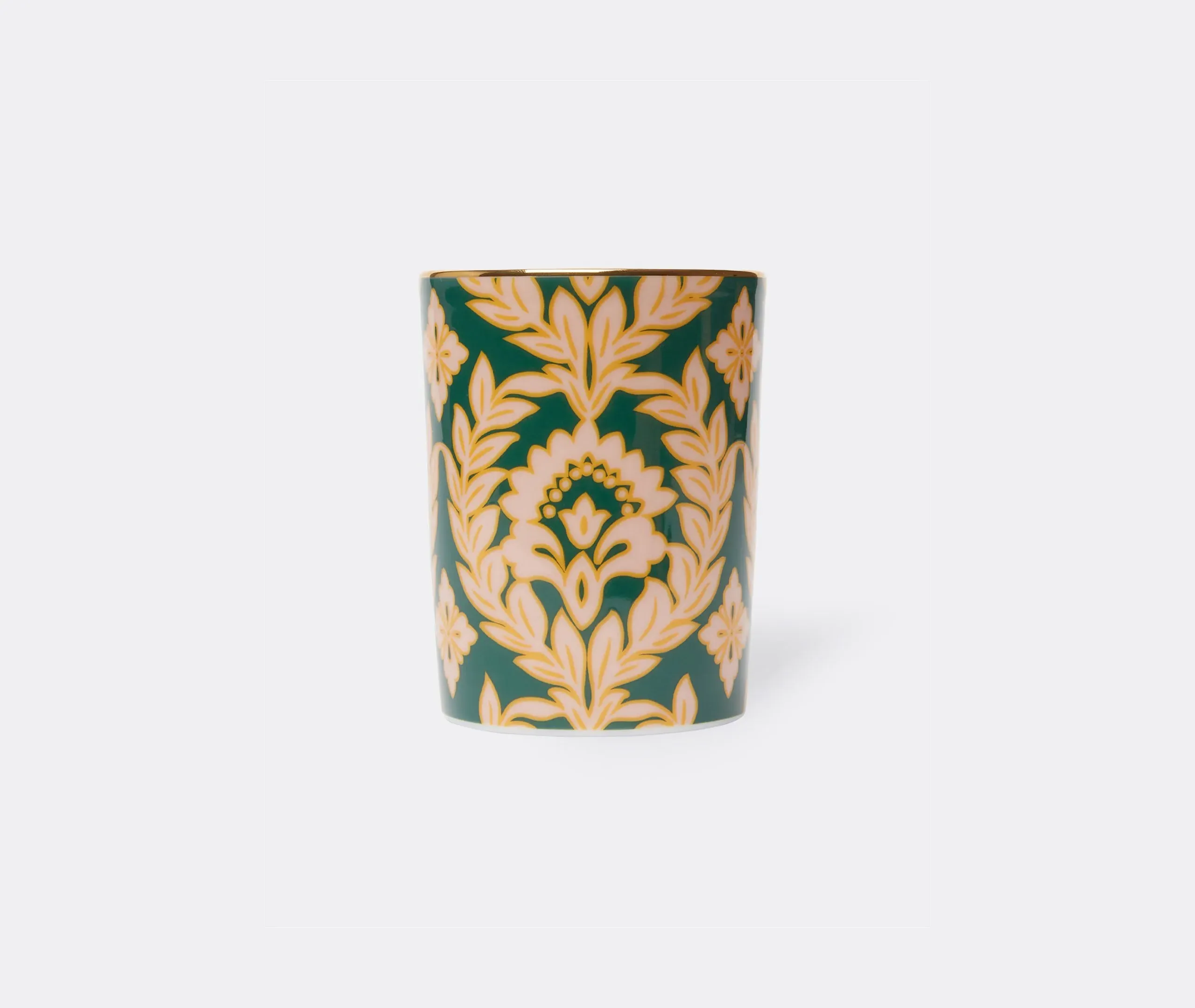 Decorative Cup with Gold Rim - Green, Porcelain image