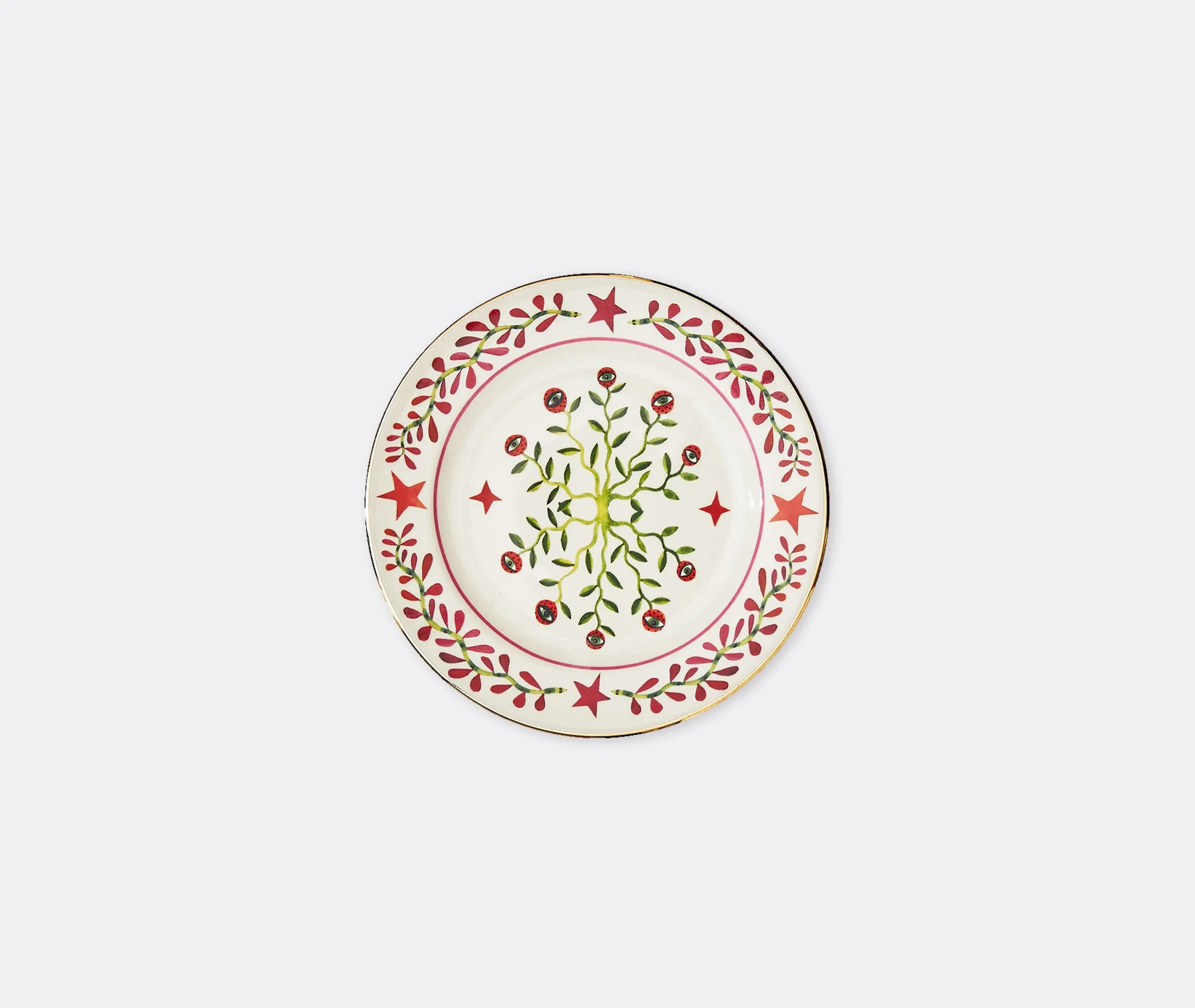 Dessert Plate Set Eye Vines - Multicolor, Porcelain