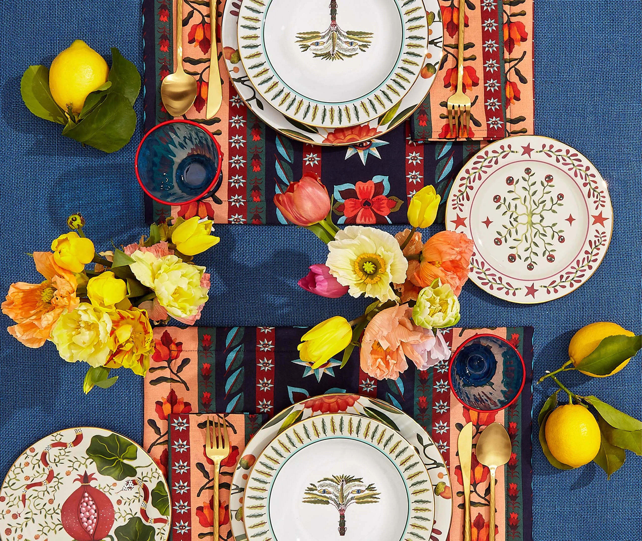 Dessert Plate Set Eye Vines - Multicolor, Porcelain