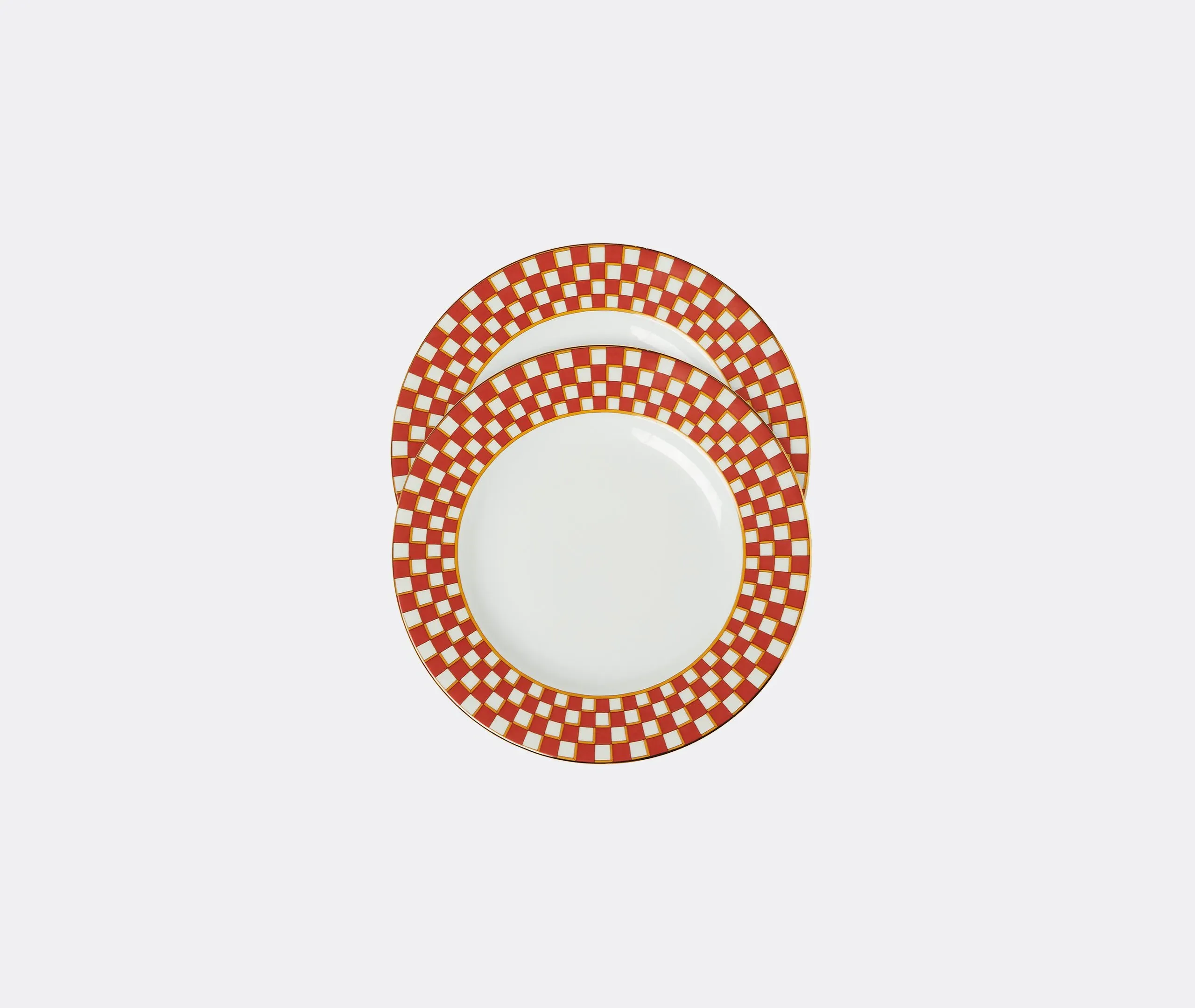 Dinner Plate Set of 2 with Gold Trim - Multicolor