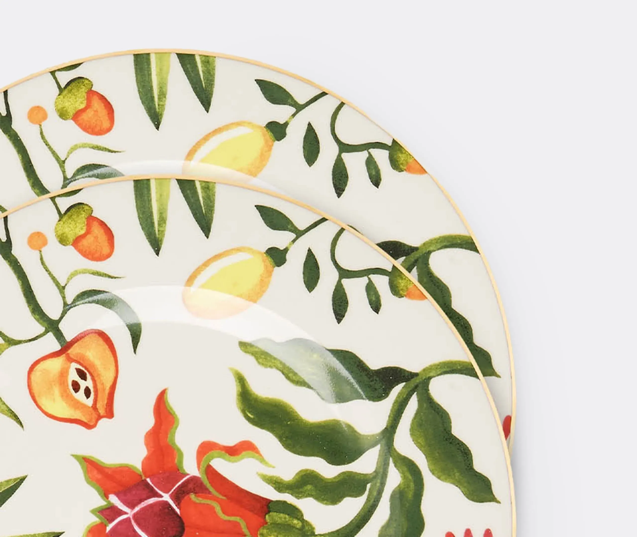 Dinner Plate Set with Gold Trim - Eden, Porcelain