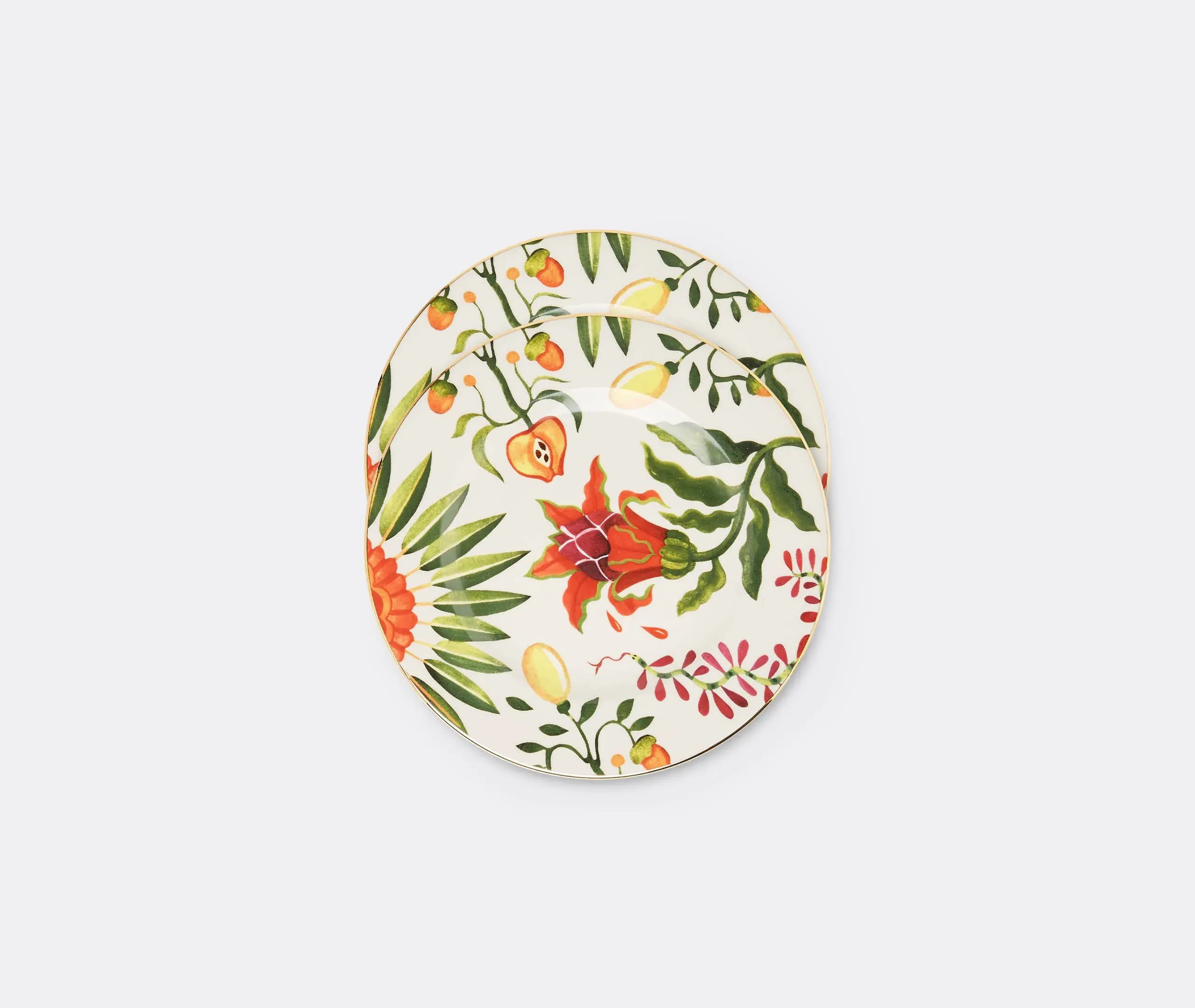 Dinner Plate Set with Gold Trim - Eden, Porcelain