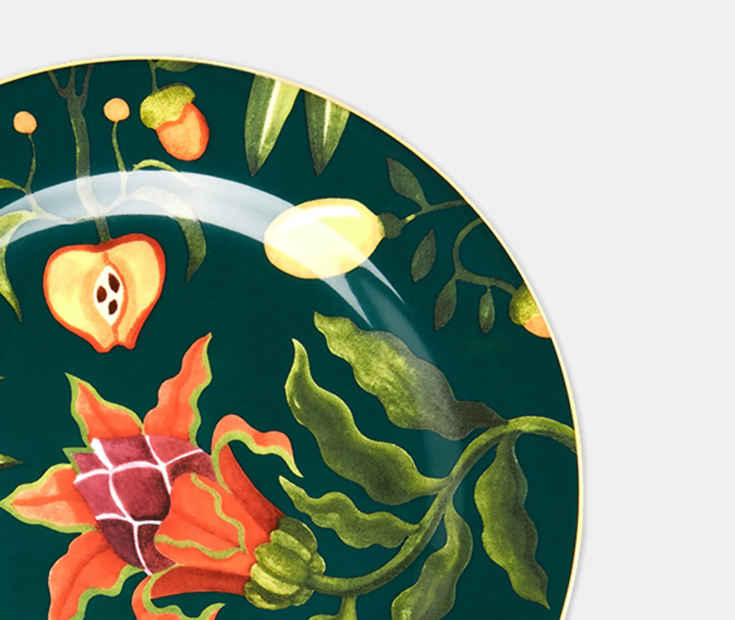 Dragon Fruit Dessert Plate Set of Two - Multicolor, Porcelain