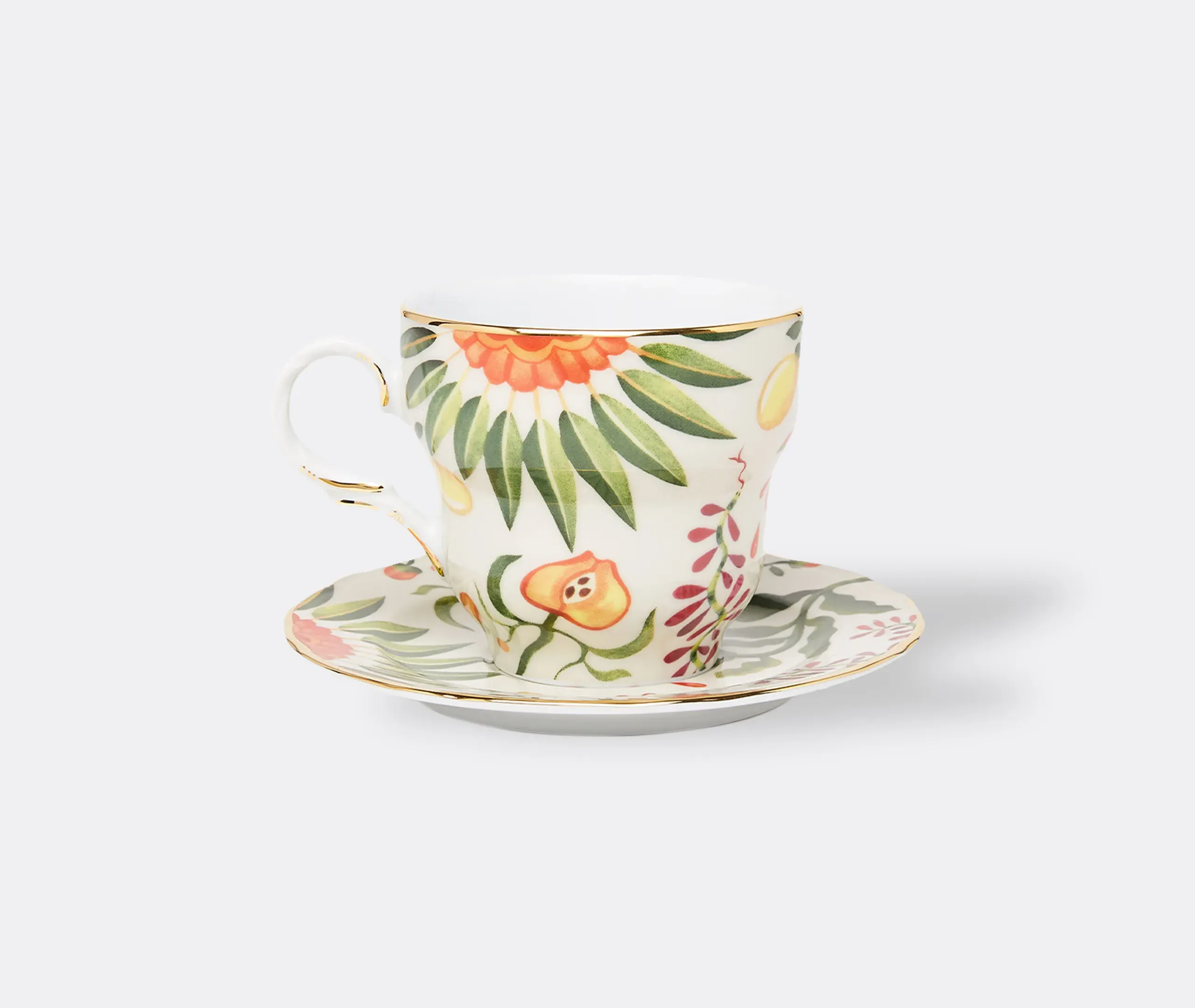 Eden Big Mama Cup and Saucer Set - Multicolor, Porcelain