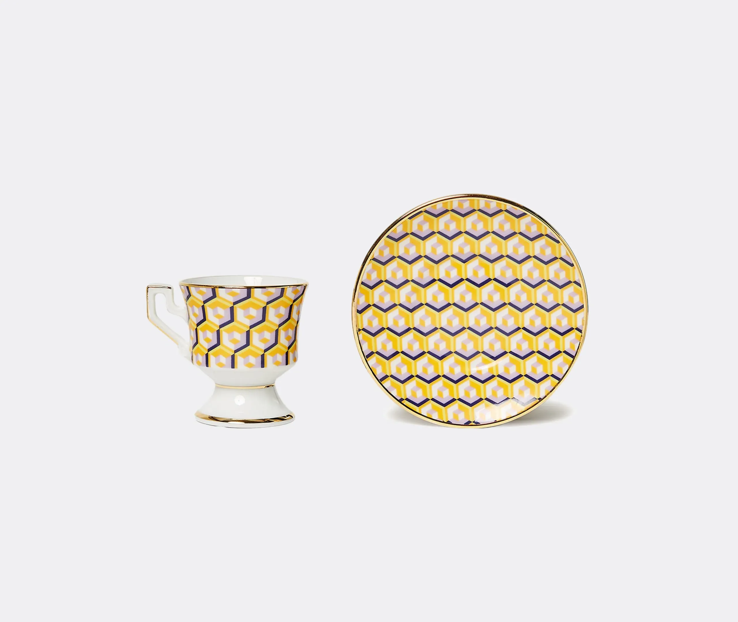 Espresso Cup Set with Saucer - Multicolor