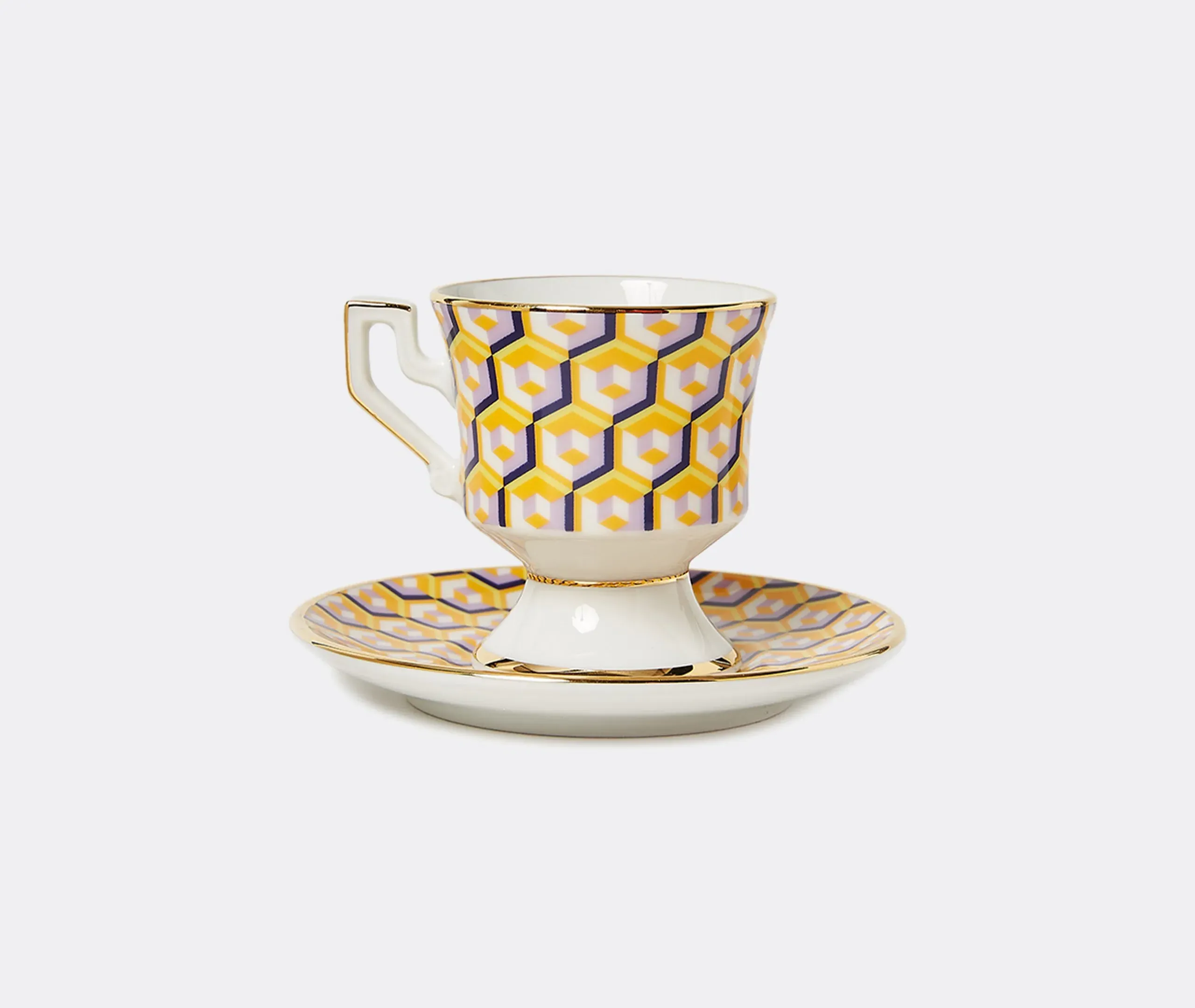 Espresso Cup Set with Saucer - Multicolor
