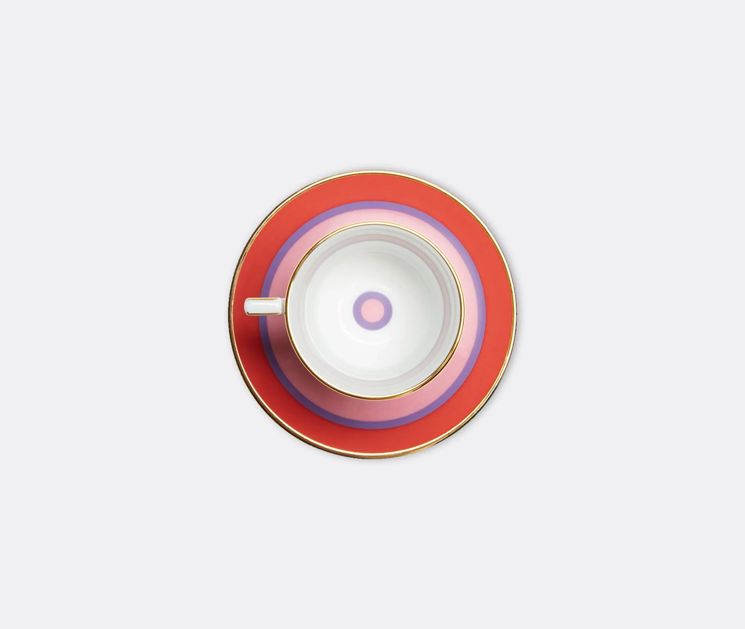 Espresso Cup Set with Saucer - Pink, Porcelain