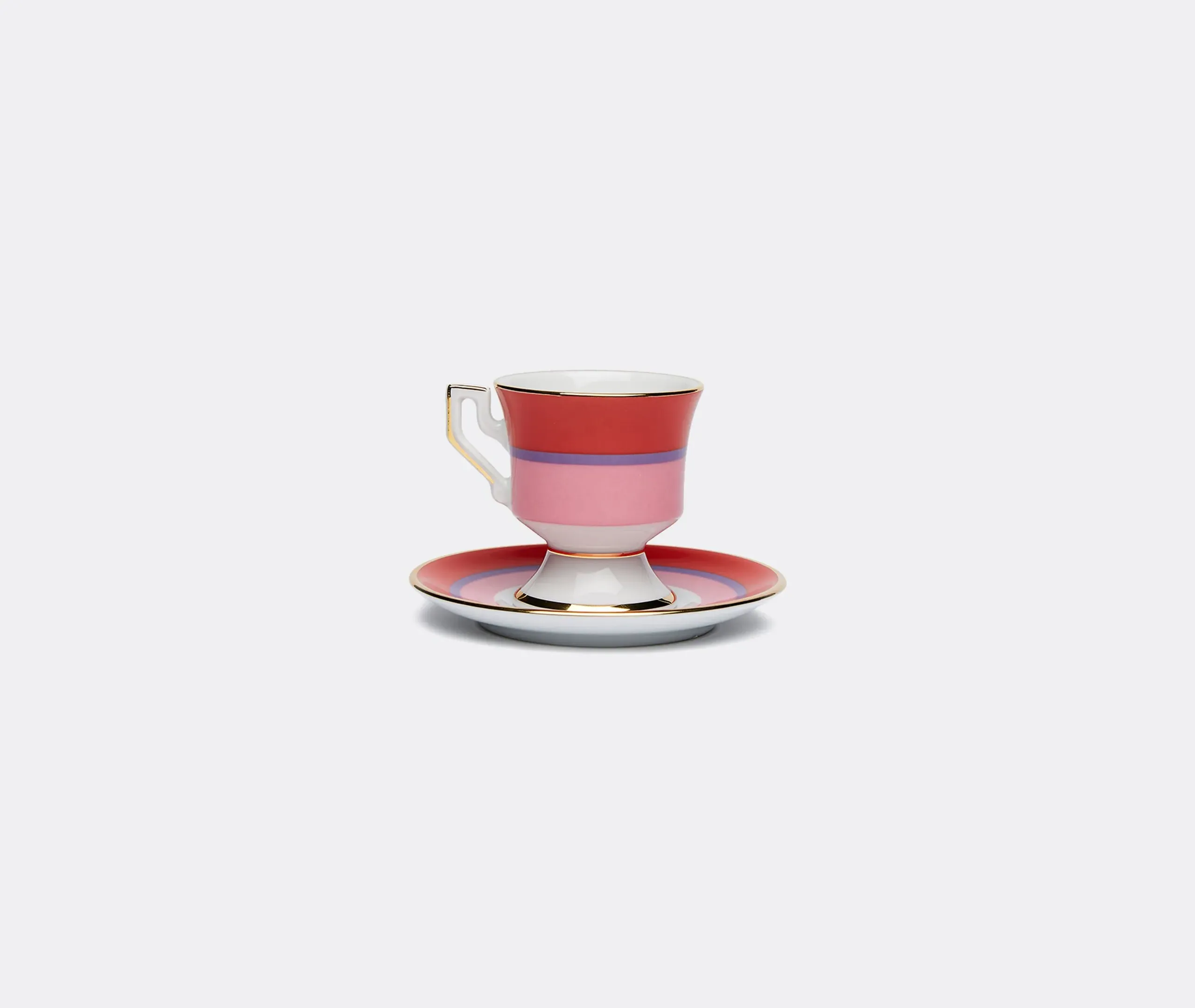 Espresso Cup Set with Saucer - Pink, Porcelain image