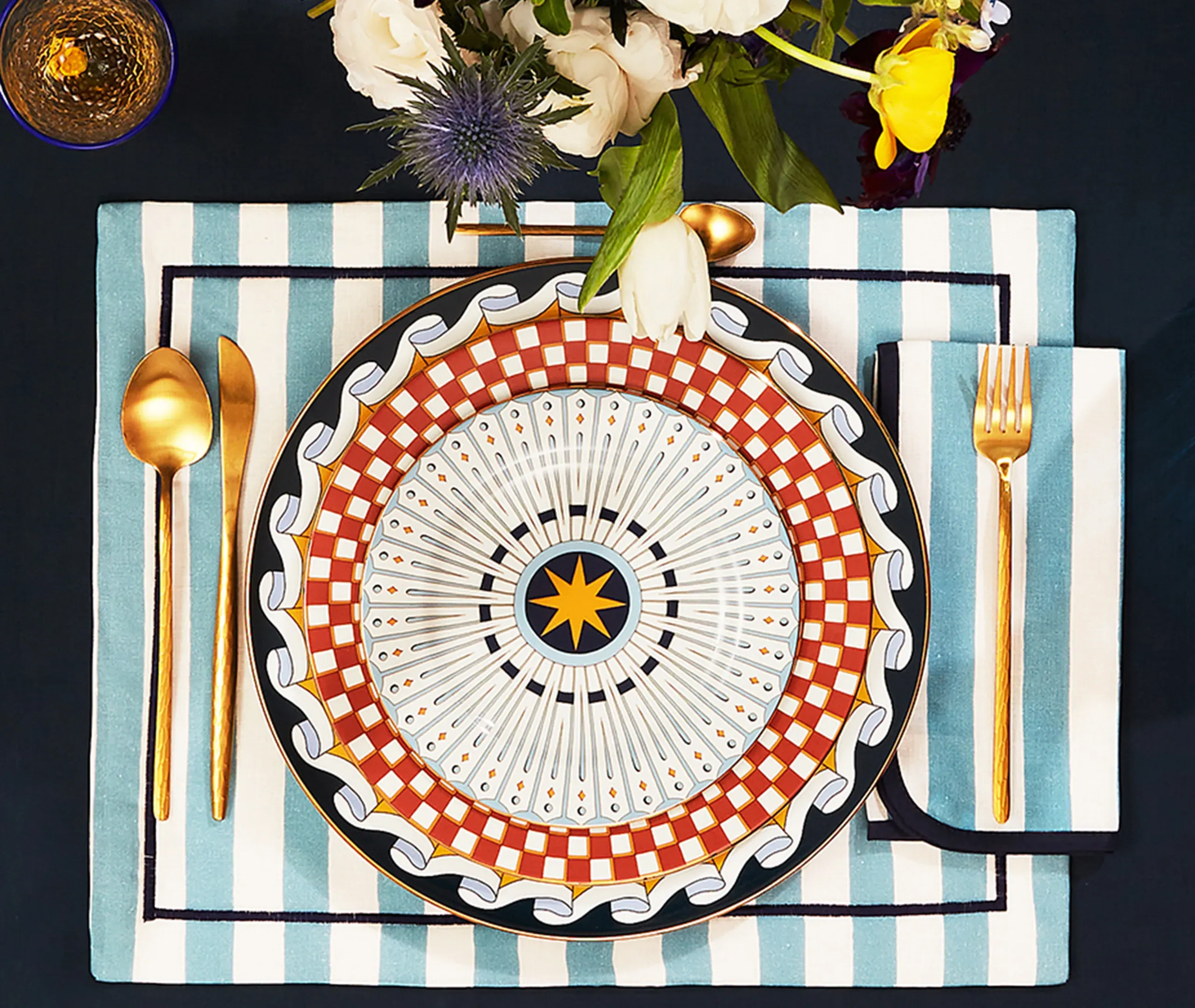 Feria Dessert Plate Set of Two - Multicolor, Porcelain