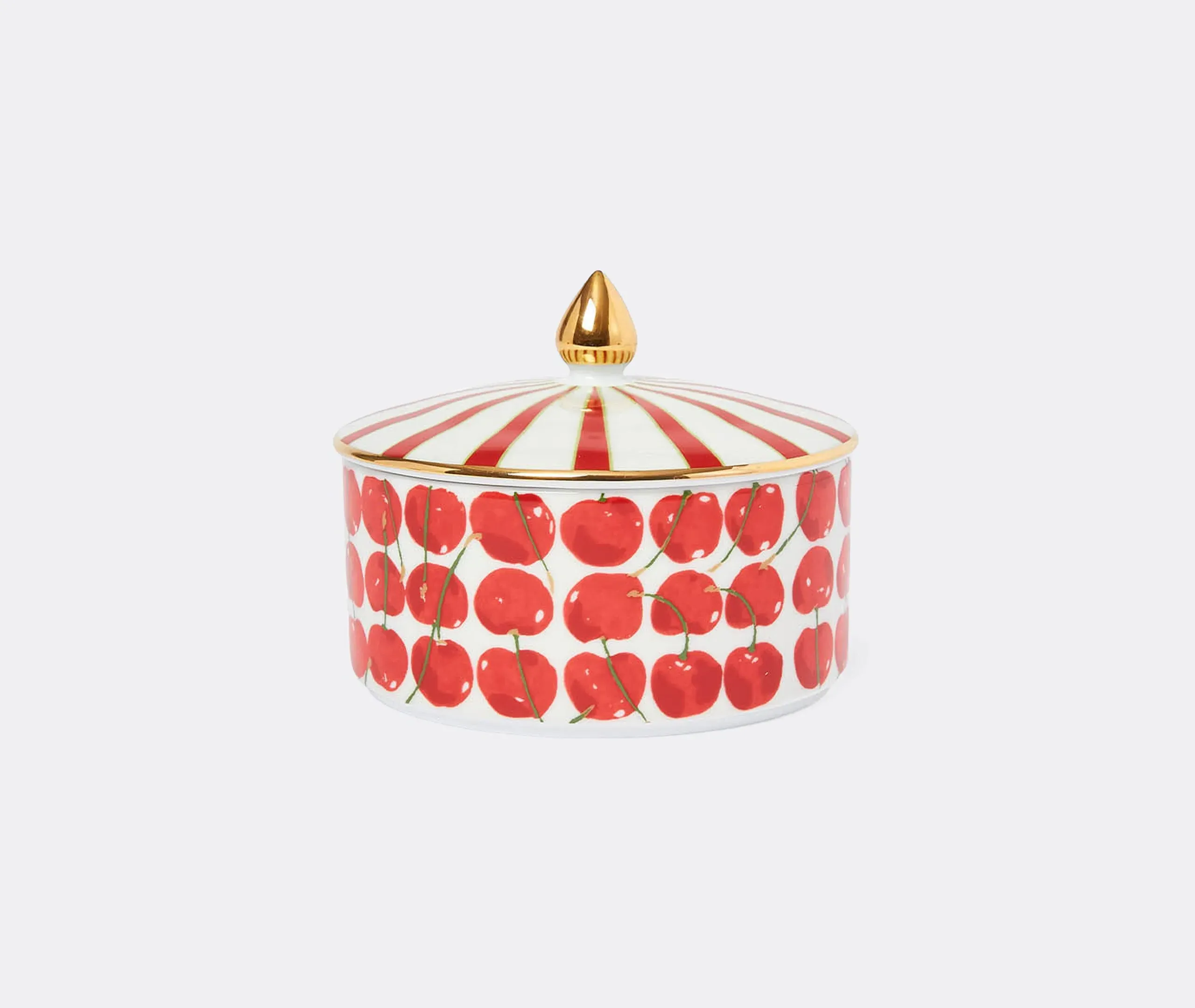 Goodie Jar with Gold Finial - Ivory, Porcelain
