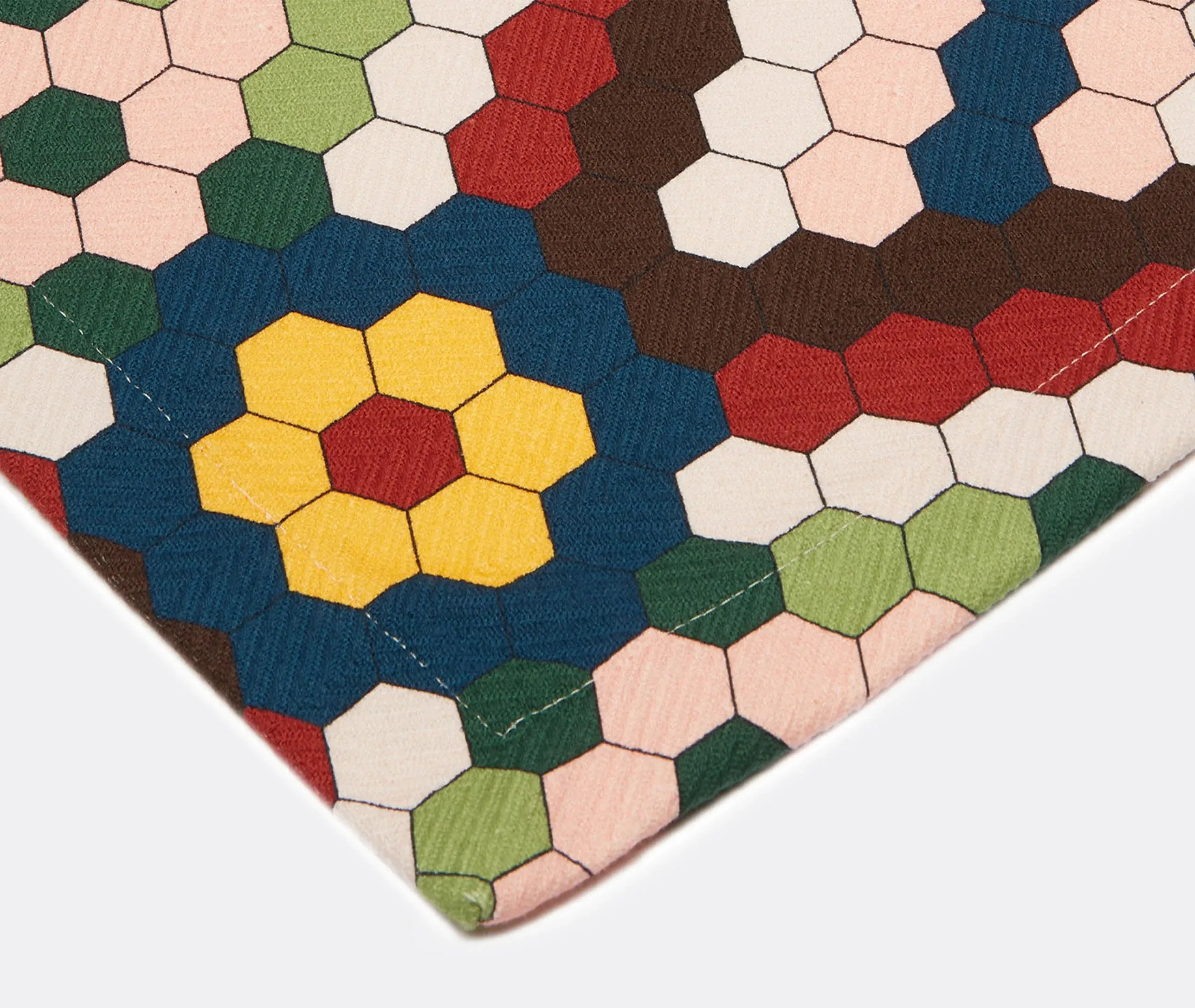 Honeycomb Tiles Table Runner - Multicolor, Linen