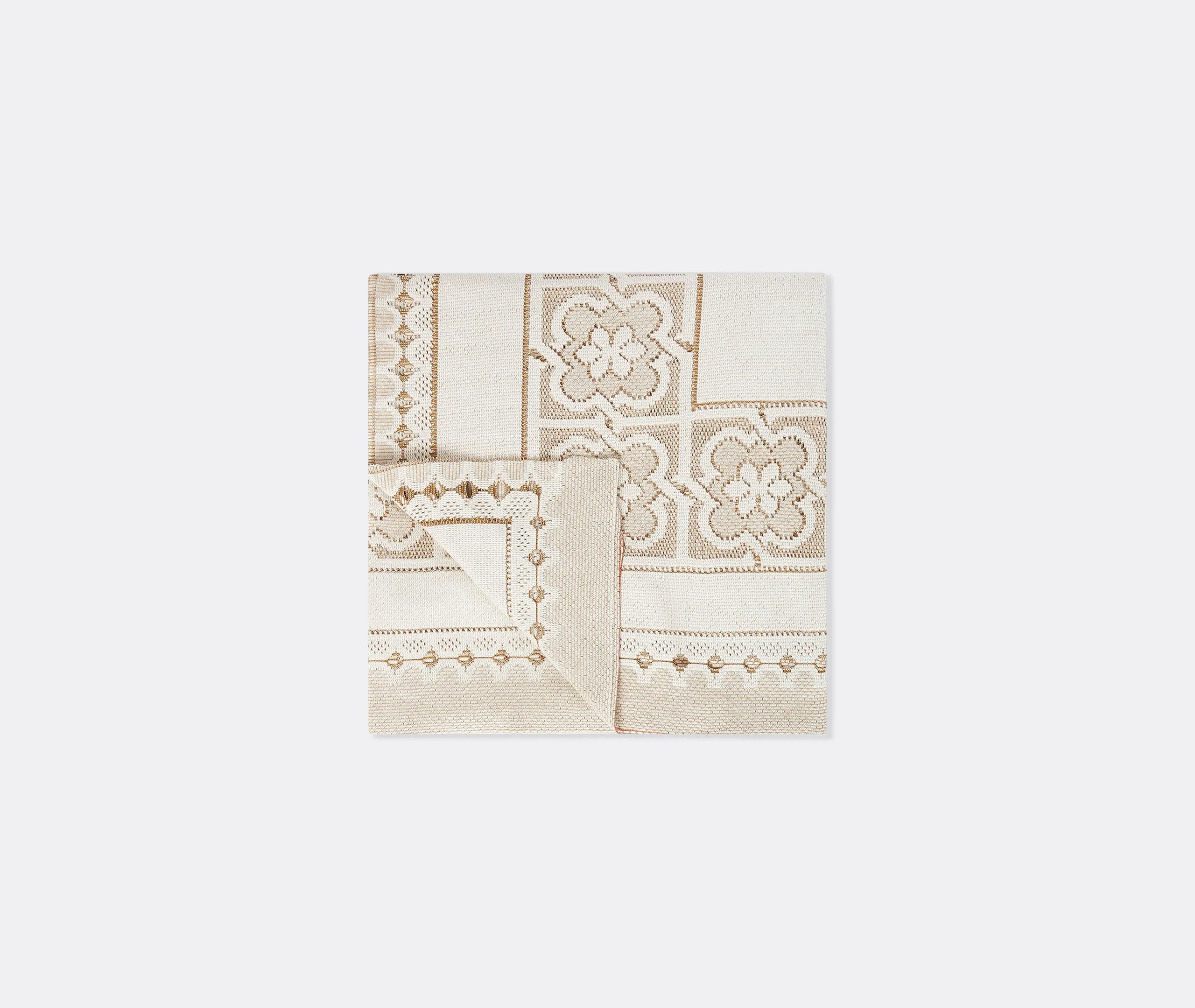 Lacy Large Tablecloth Embroidered Scalloped Edge - White Smoke product