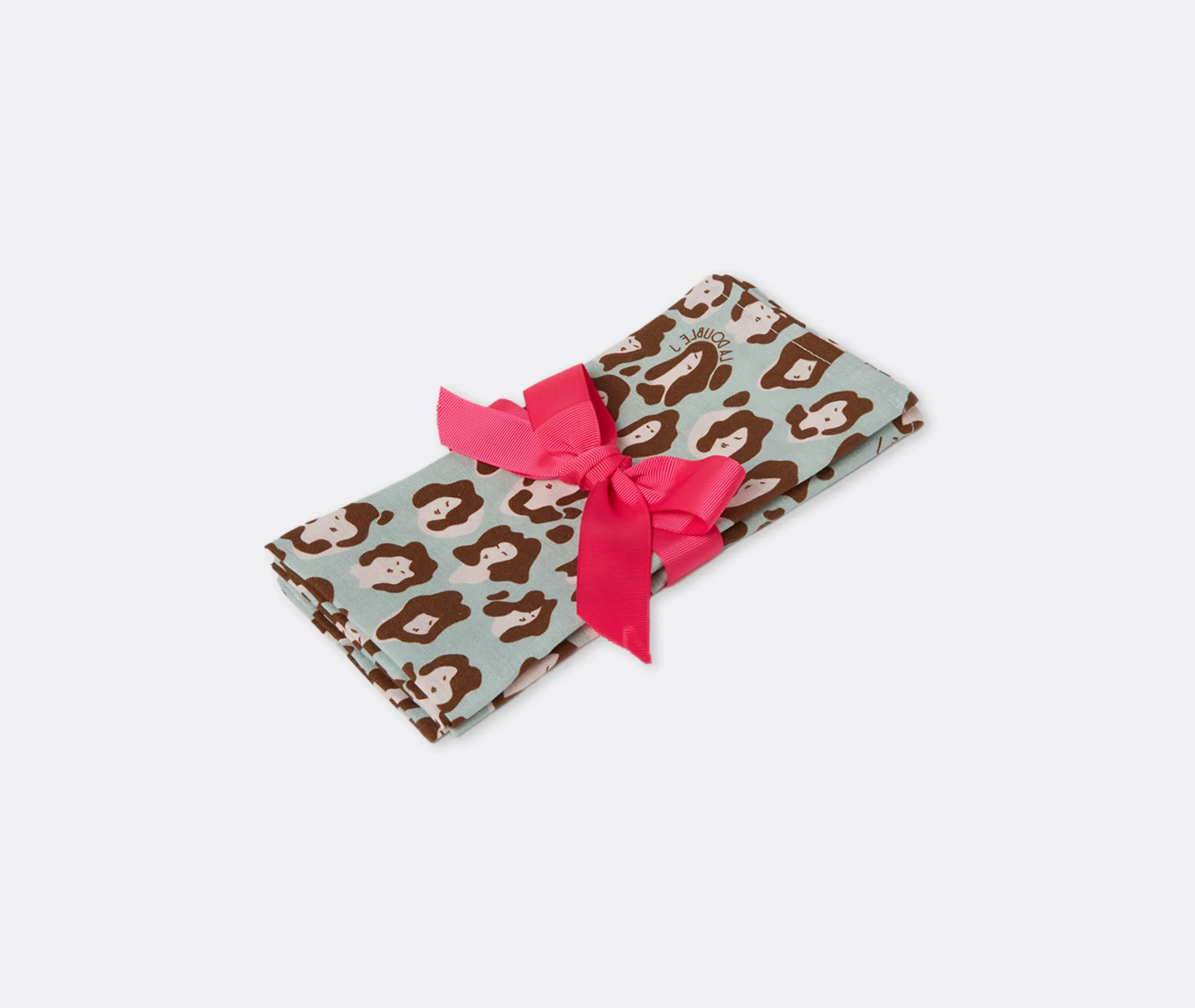 Lady Leopard Acqua Large Napkins Set of Two - Multicolour, Linen alternate view
