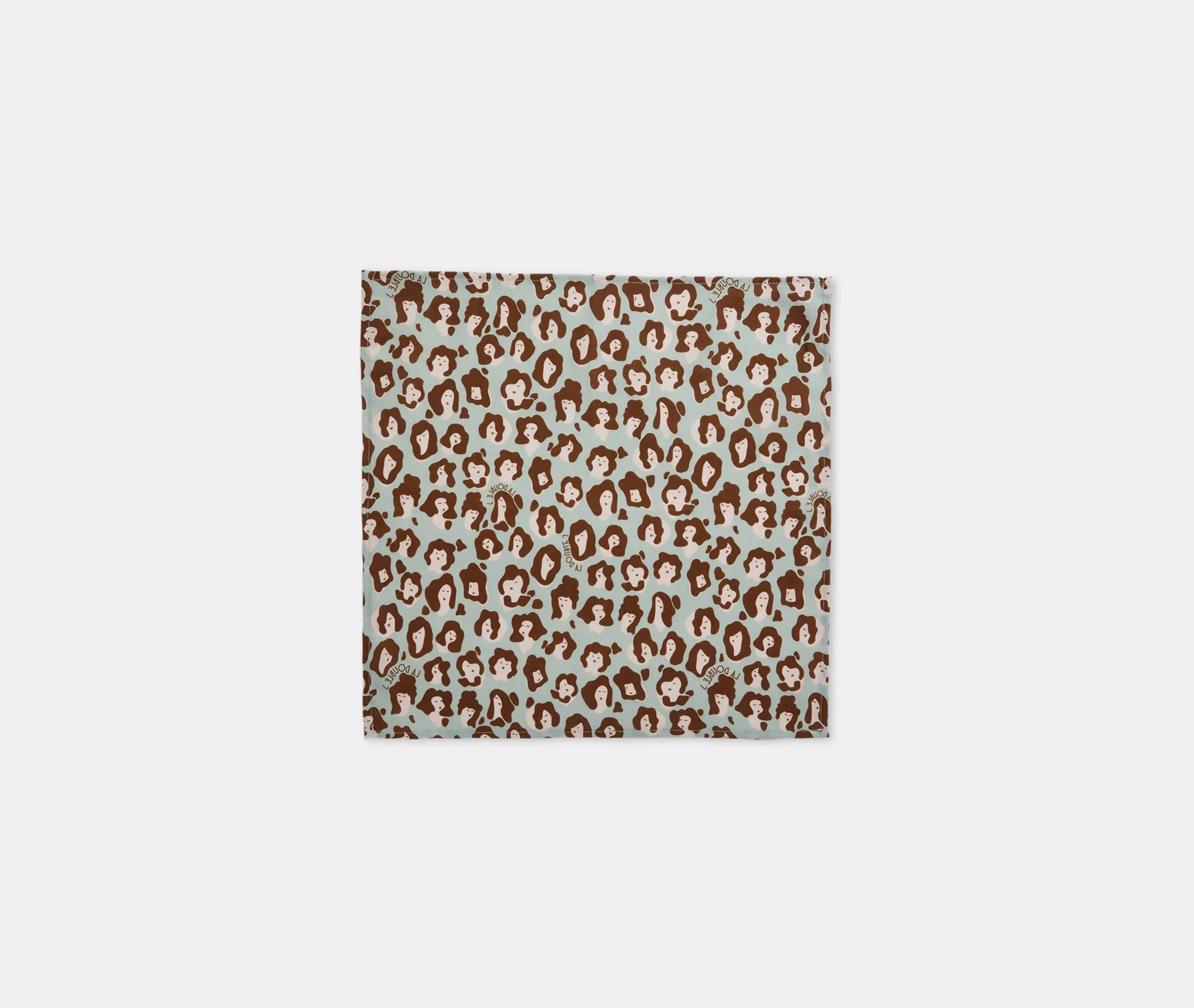 Lady Leopard Acqua Large Napkins Set of Two - Multicolour, Linen product