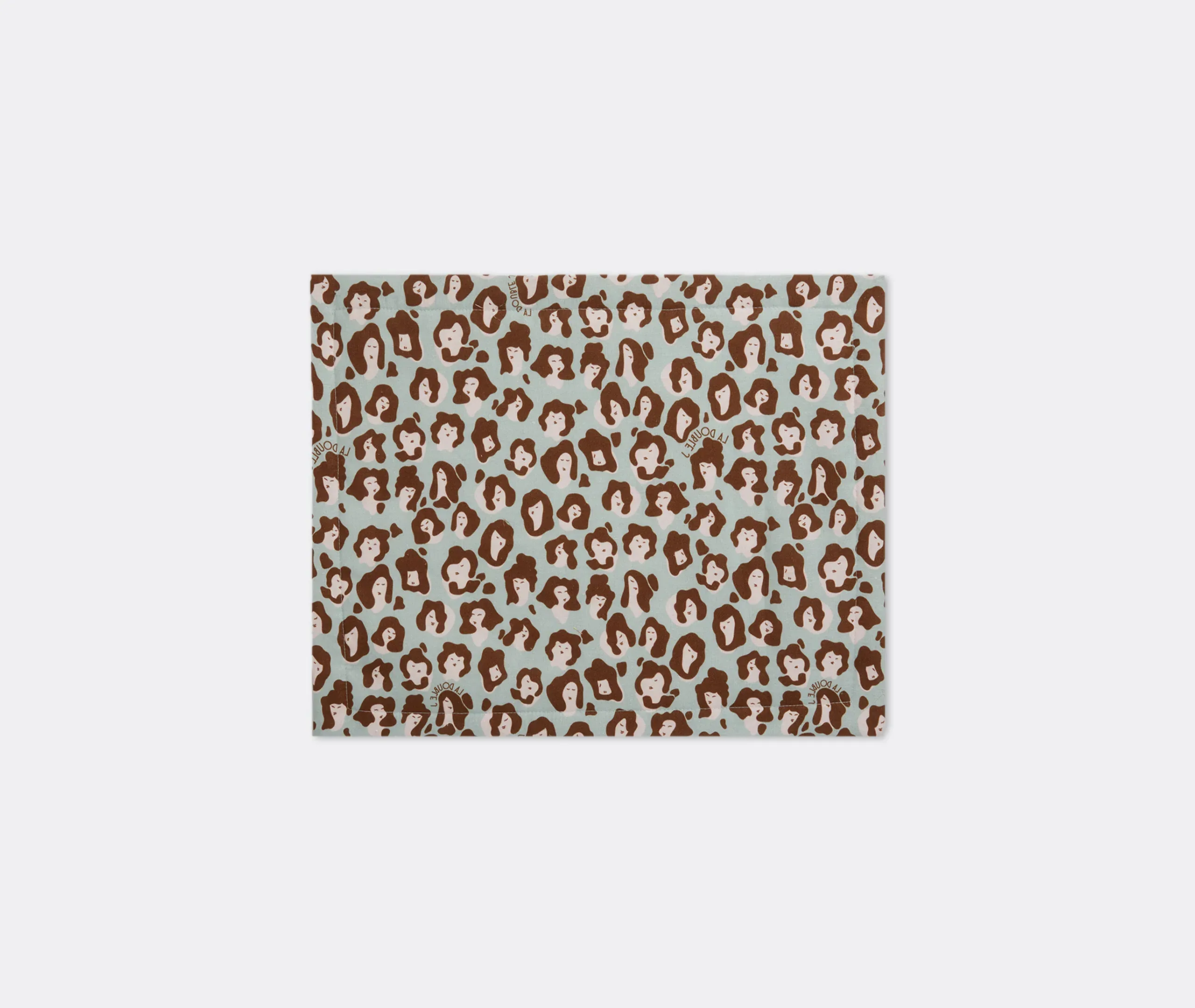 Lady Leopard Acqua Set of Two Tablemats - Multicolour, Linen product
