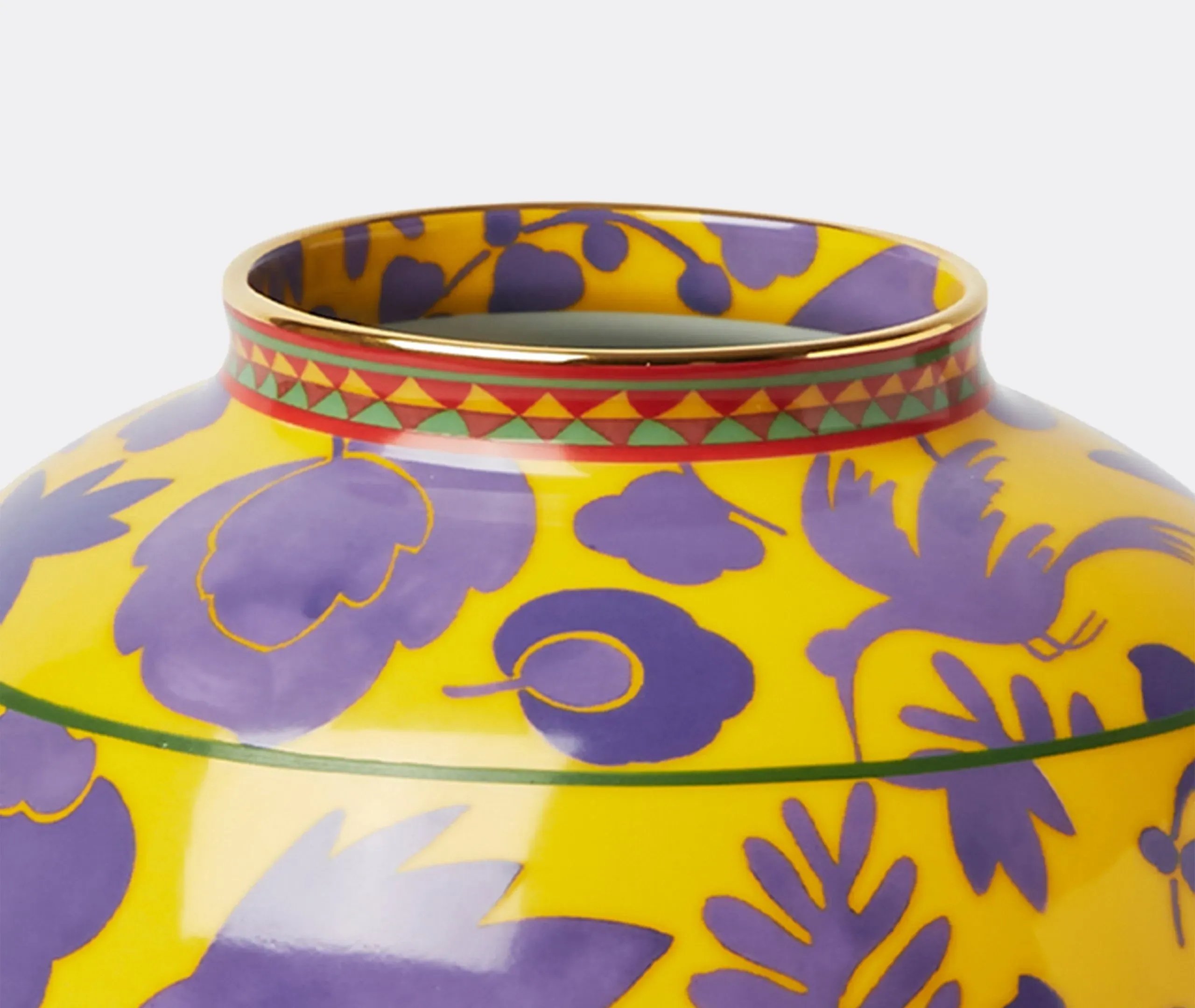 Large Bubble Vase with Gold Trim - Multicolor