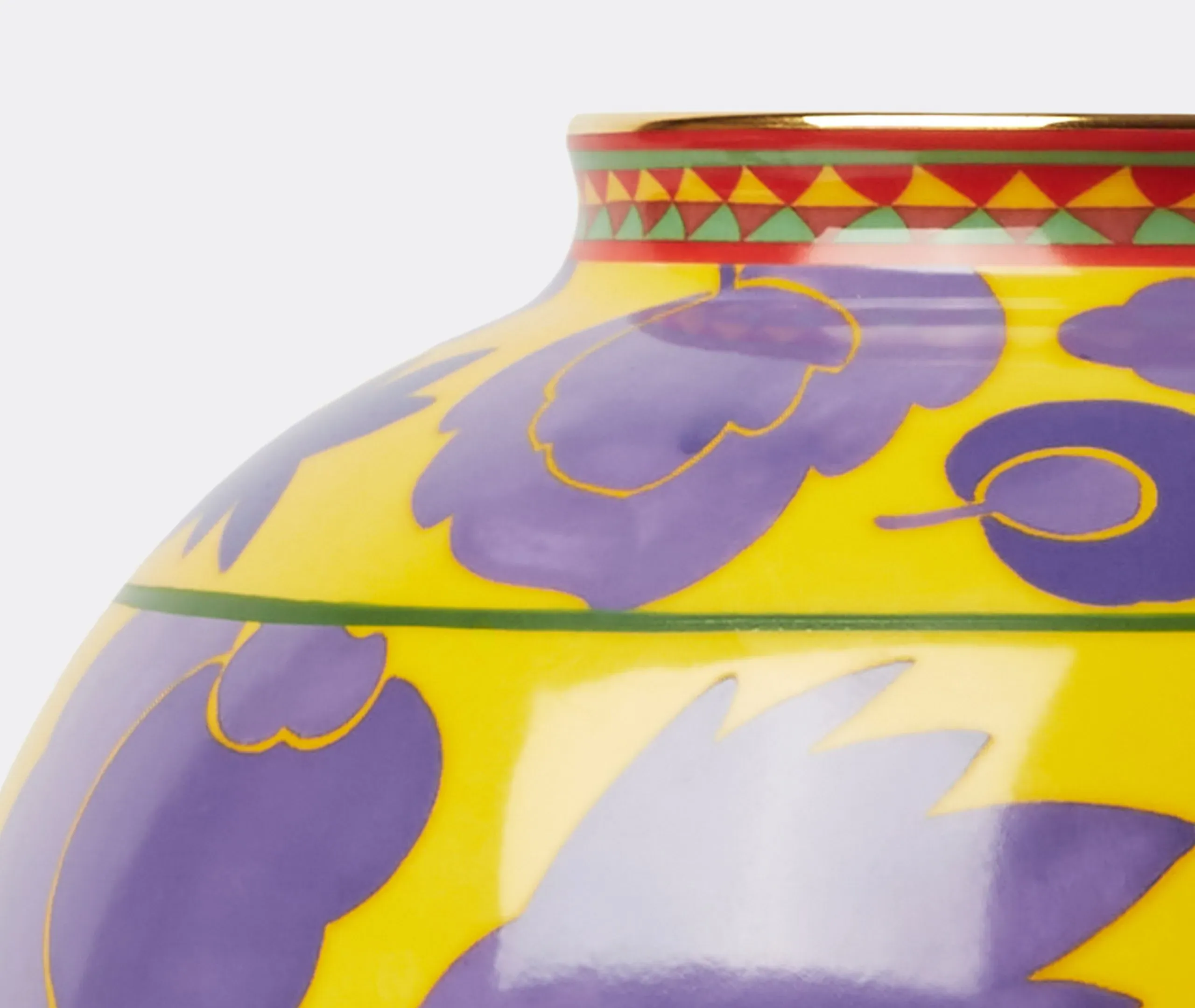Large Bubble Vase with Gold Trim - Multicolor