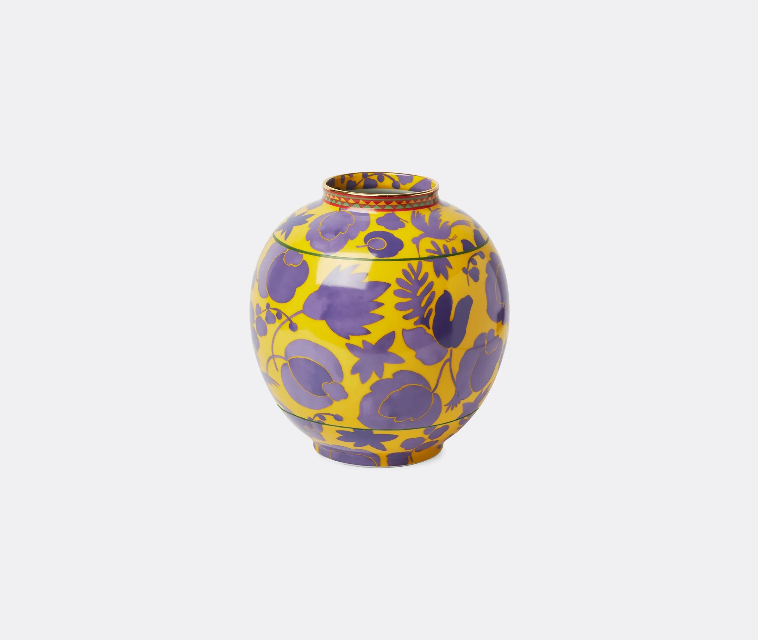 Large Bubble Vase with Gold Trim - Multicolor image
