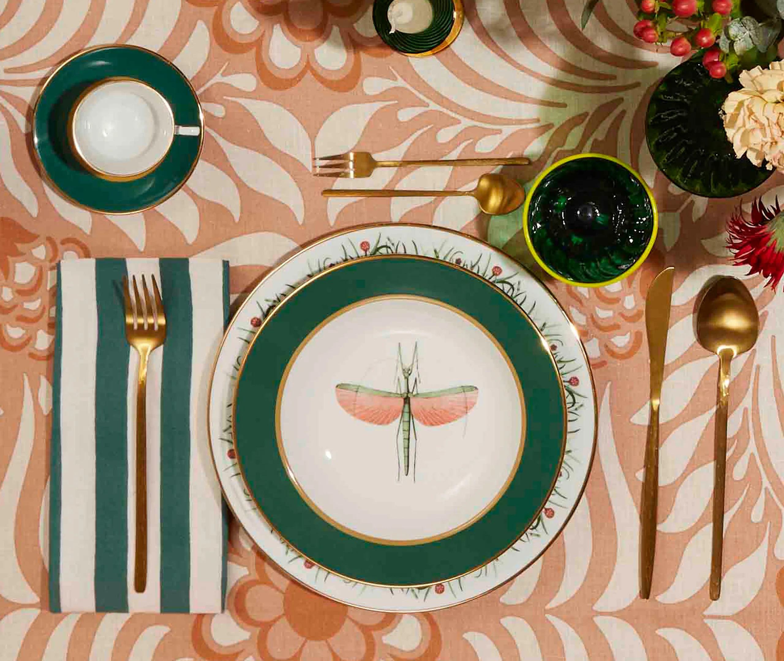 Large Napkin Set of 2 - Green, Cotton
