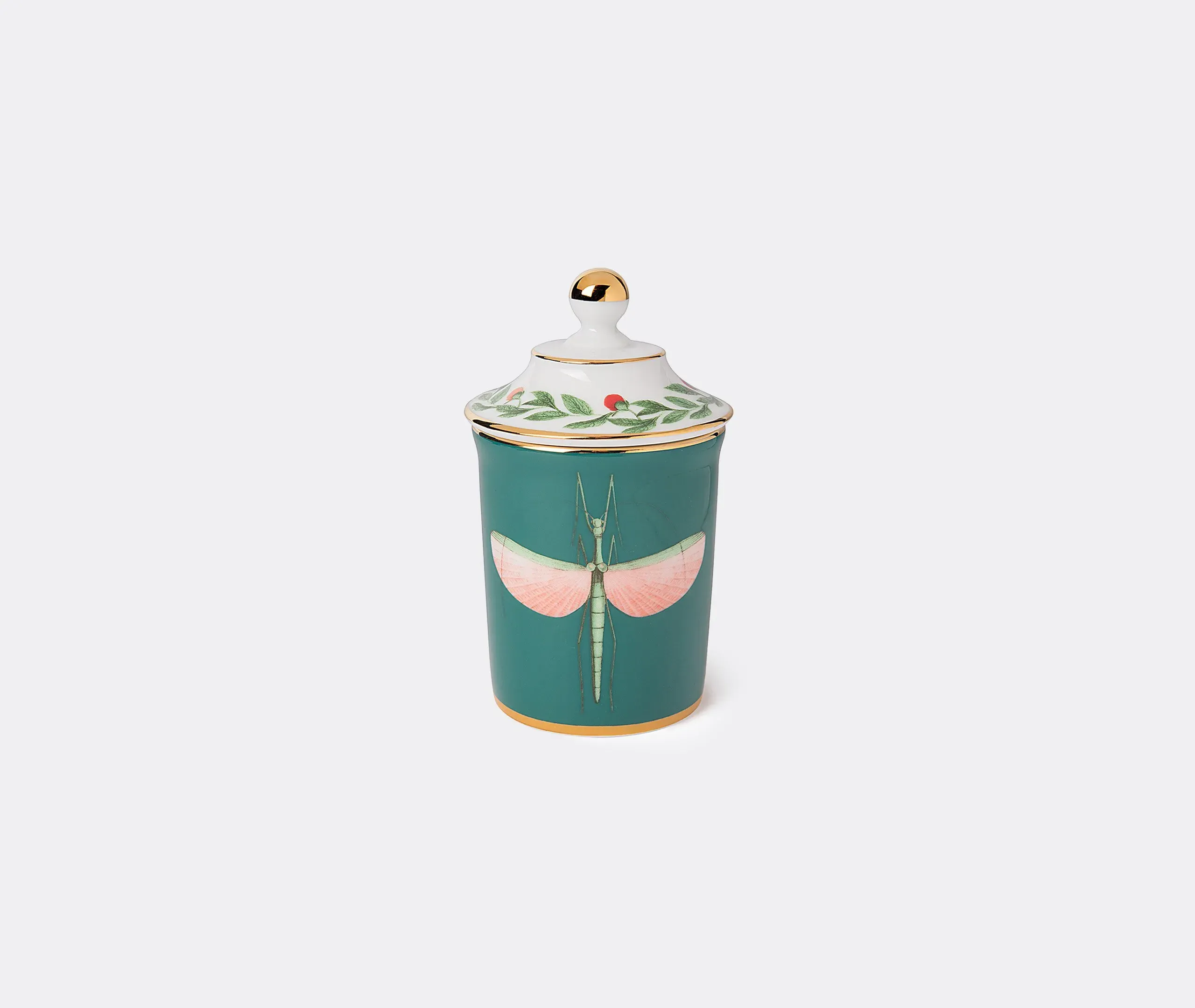 Lidded Mug with Gold Trim - Multicolor, Porcelain image