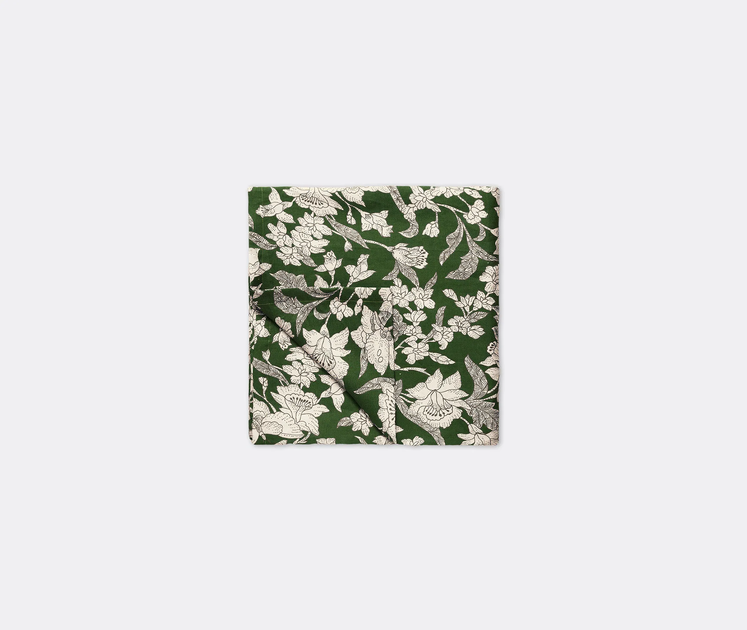 Lilium Avorio Medium Tablecloth - Green, Linen