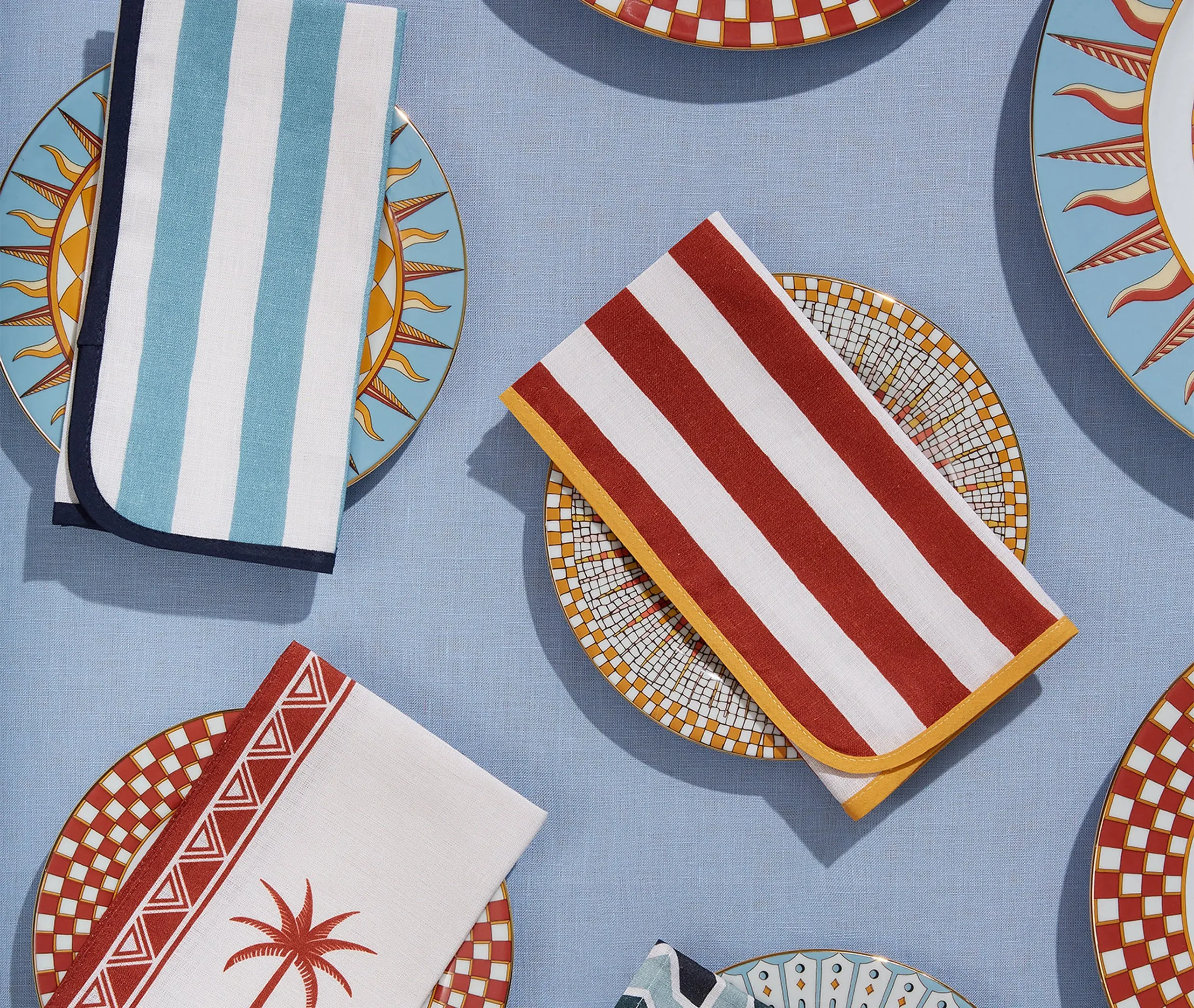 Linen Napkin Set of 2 - Multicolor Stripe