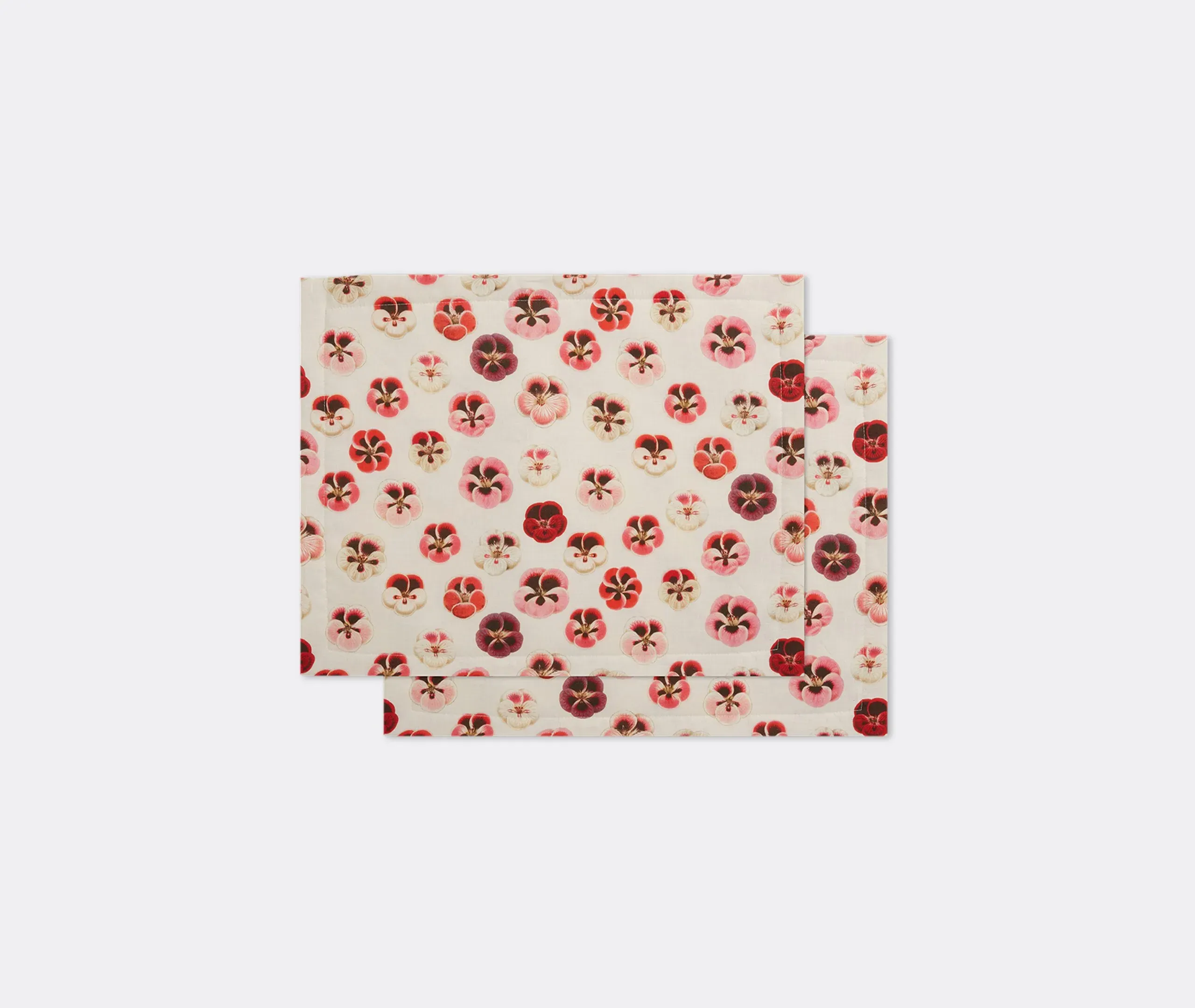 Micro Pansy Tablemat Set of Two - Multicolour, Linen