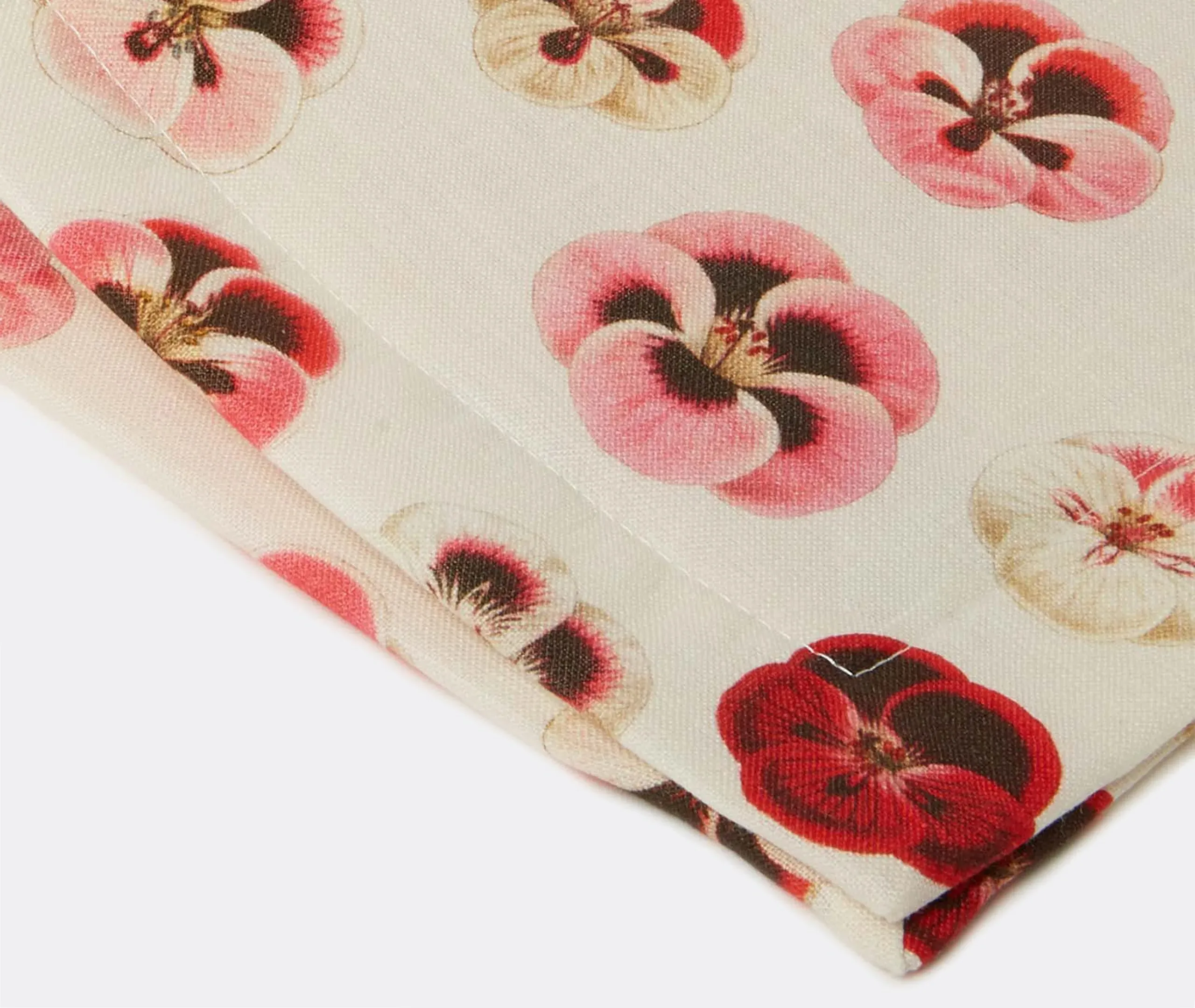 Micro Pansy Tablemat Set of Two - Multicolour, Linen