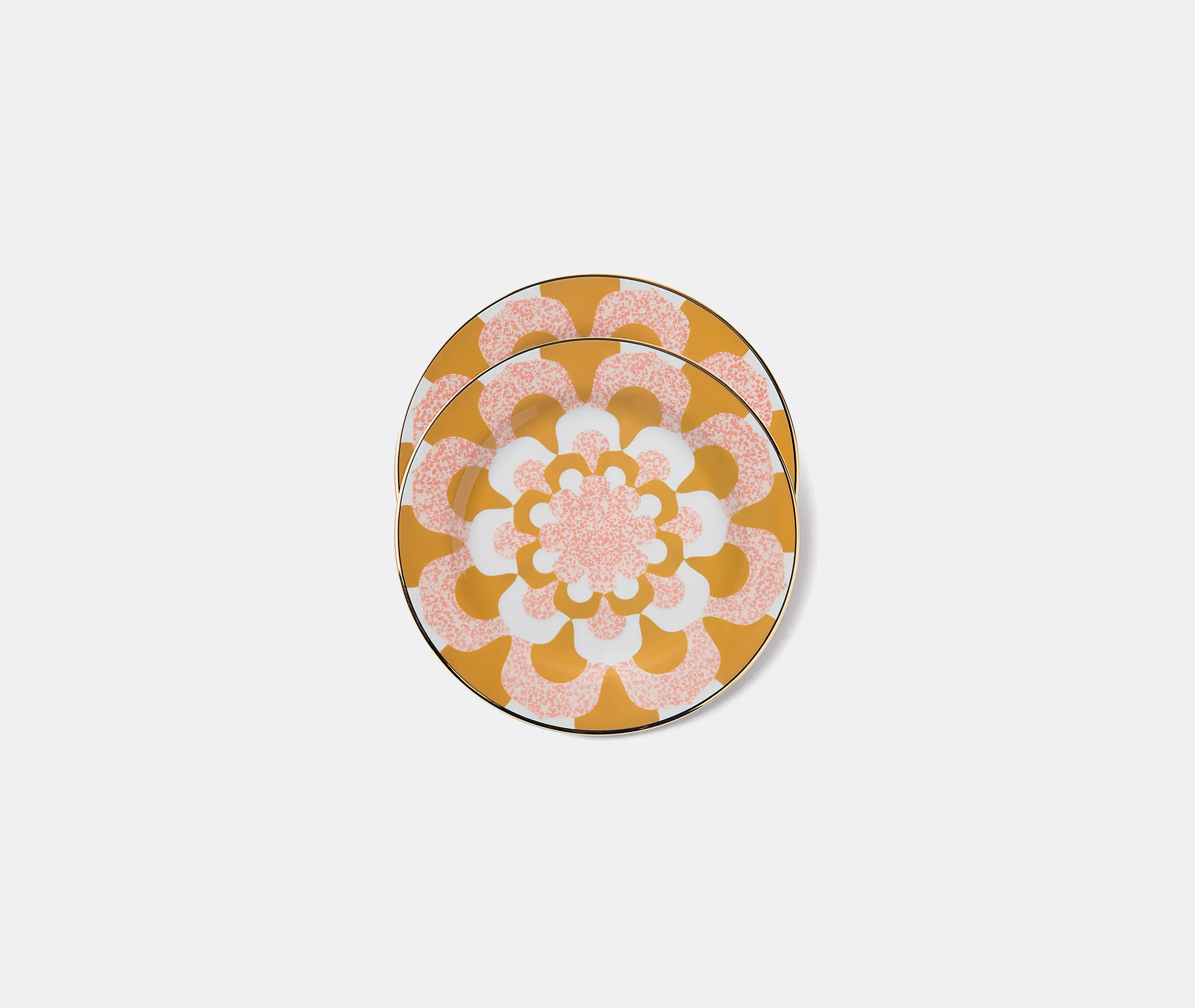Mosaico Dessert Plates Set of Two - Orange, Porcelain product