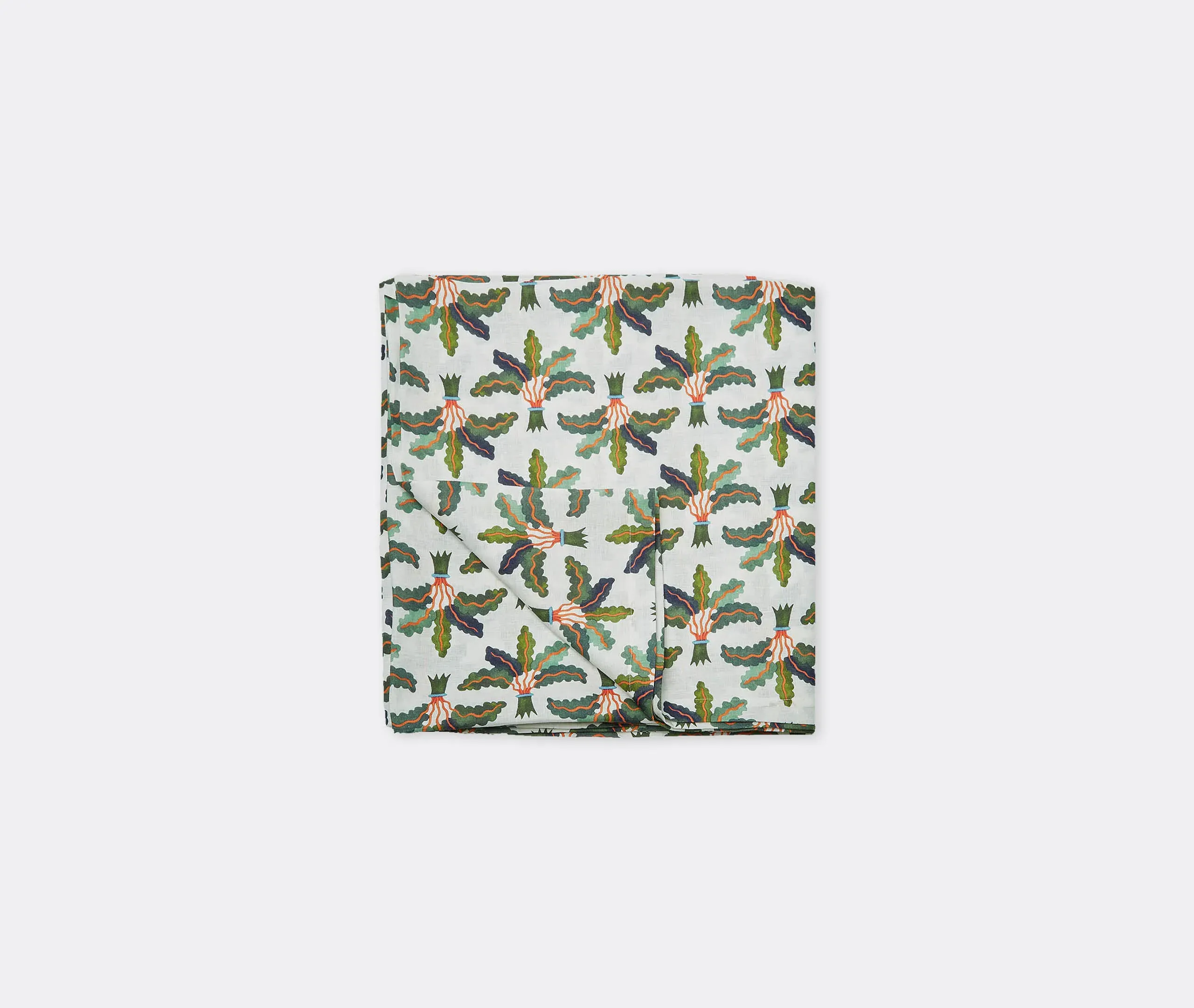 Palms Large Tablecloth - Multicolour, Italian Linen