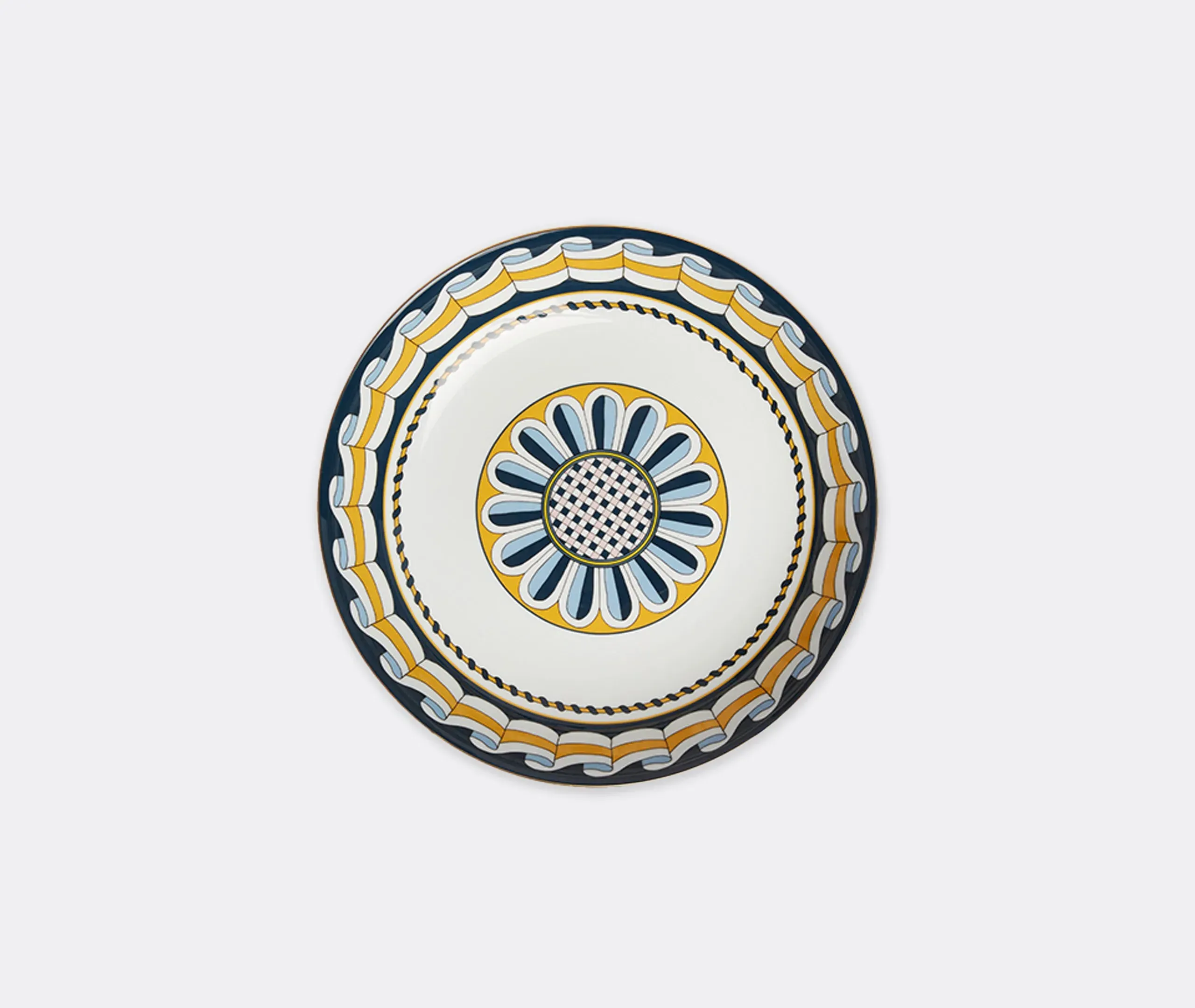 Pasta Bowl with Gold Rim - Multicolor, Ceramic image