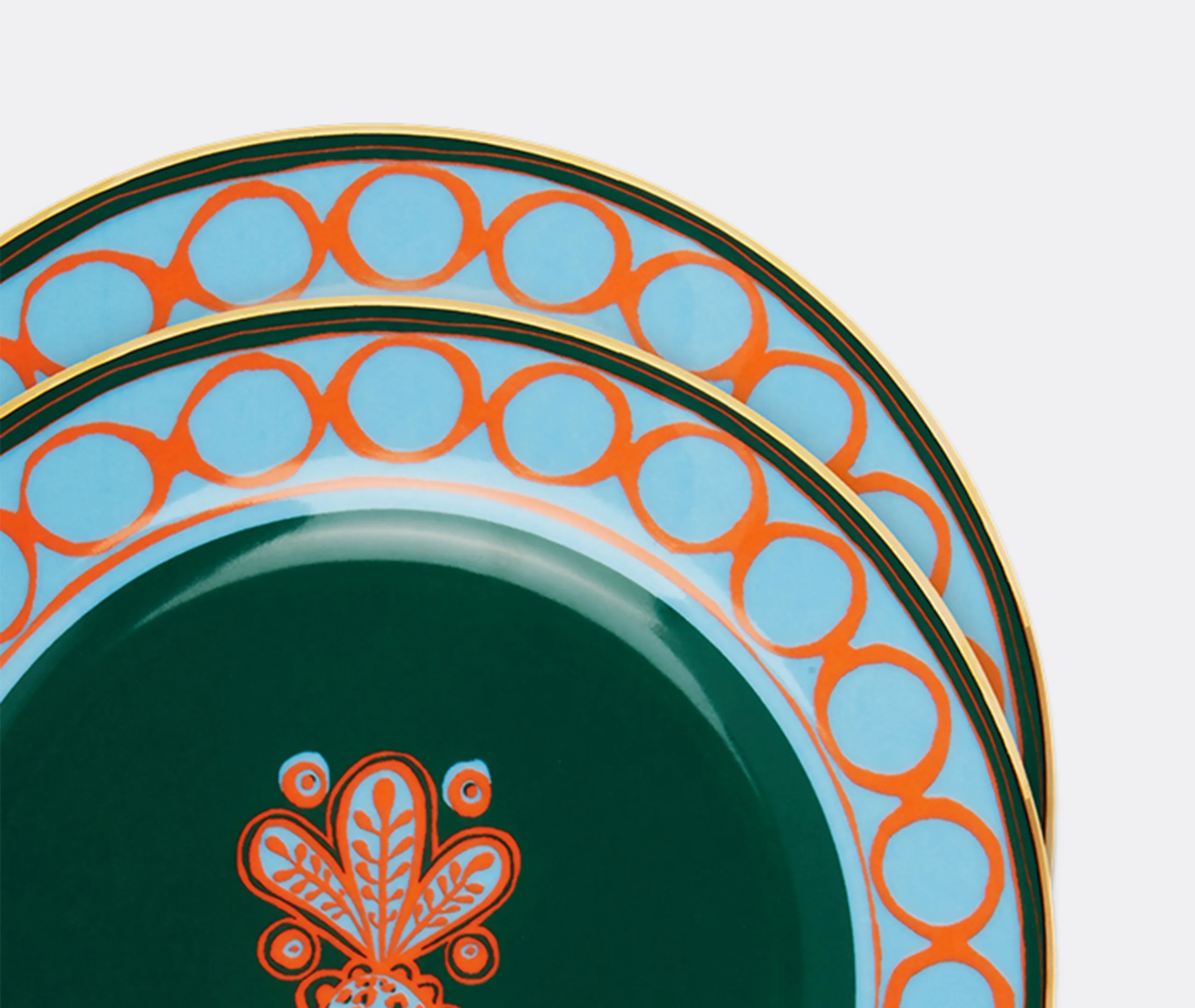 Pineapple Arancio Dessert Plates Set of Two - Orange, Porcelain alternate view