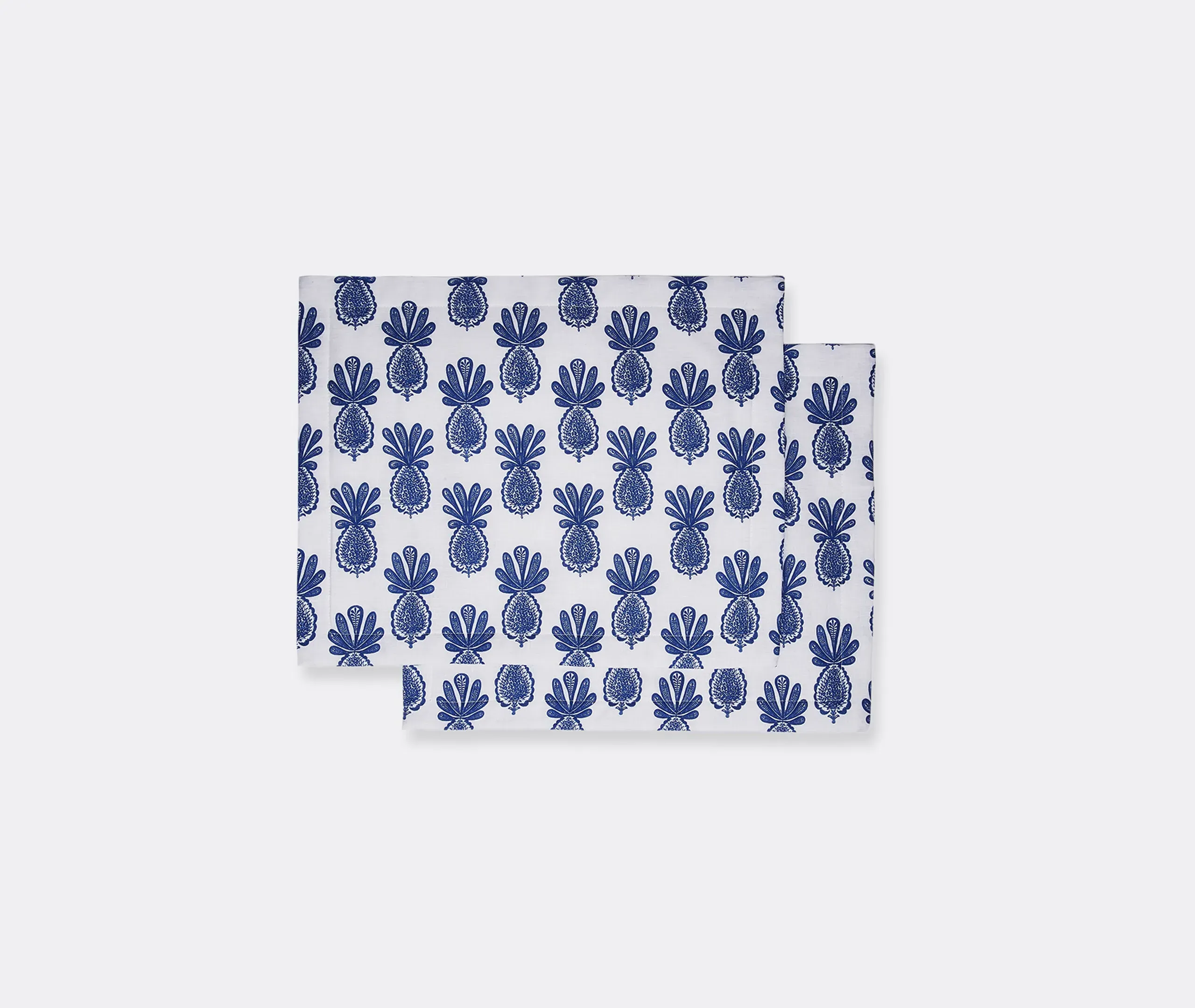 Pineapple Blu Set of Two Tablemats - Blue, Linen alternate view