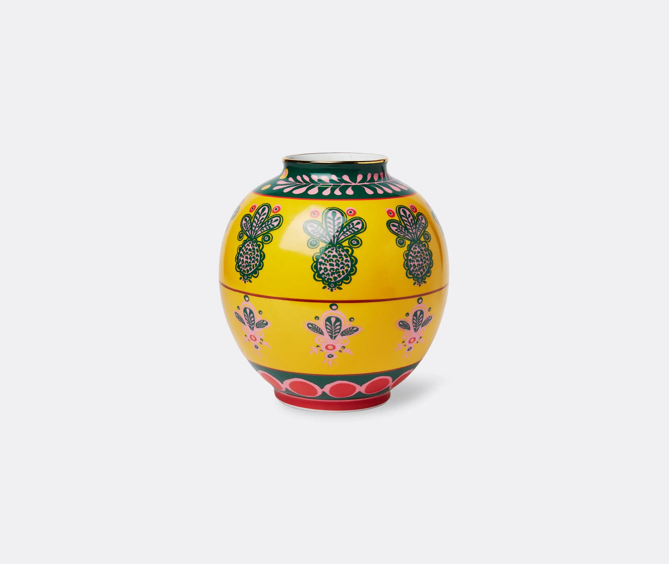 Pineapple Giallo Bubble Vase - Yellow, Porcelain product