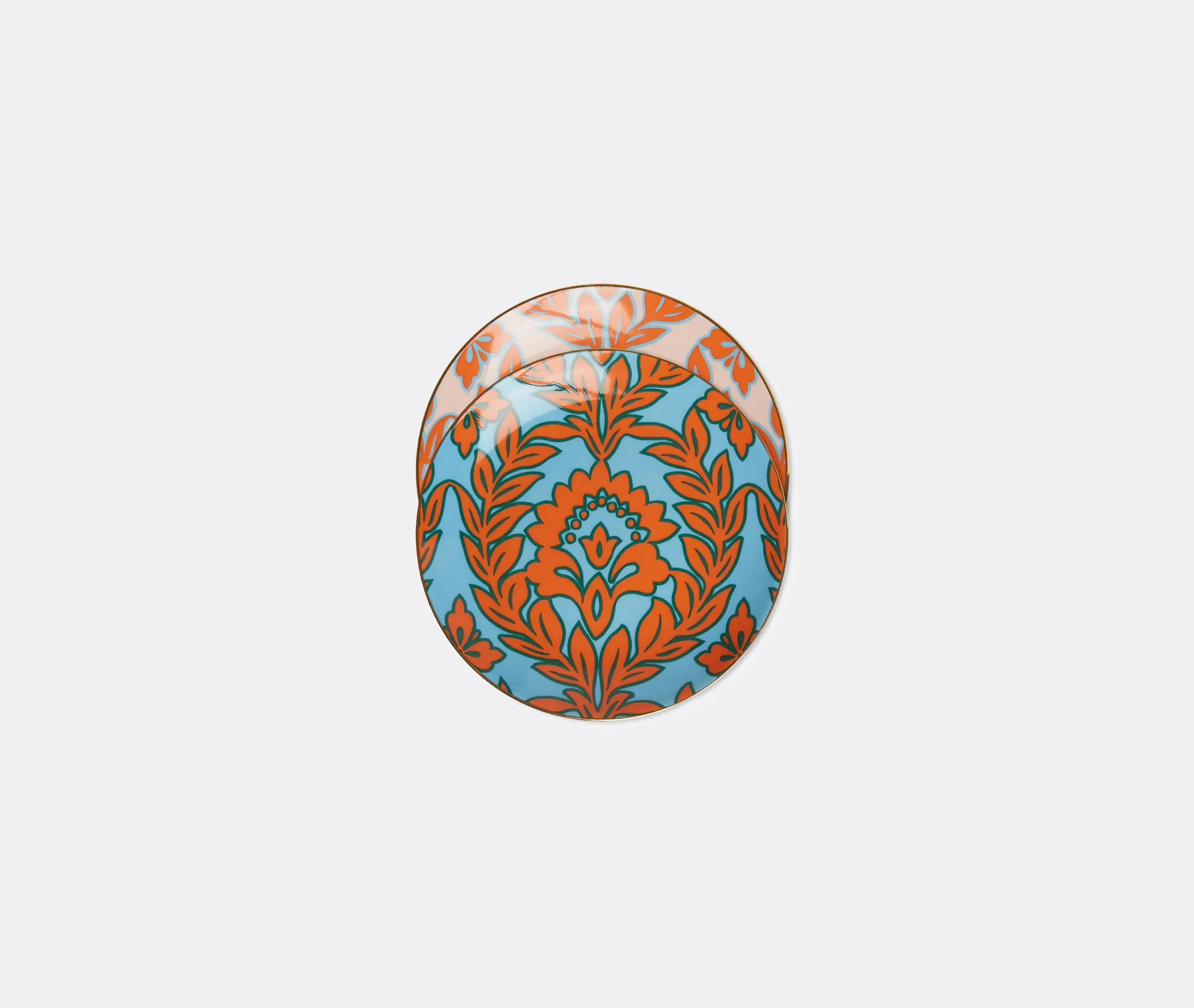 Pink Garland Side Plates Set of Two - Multicolor, Porcelain image